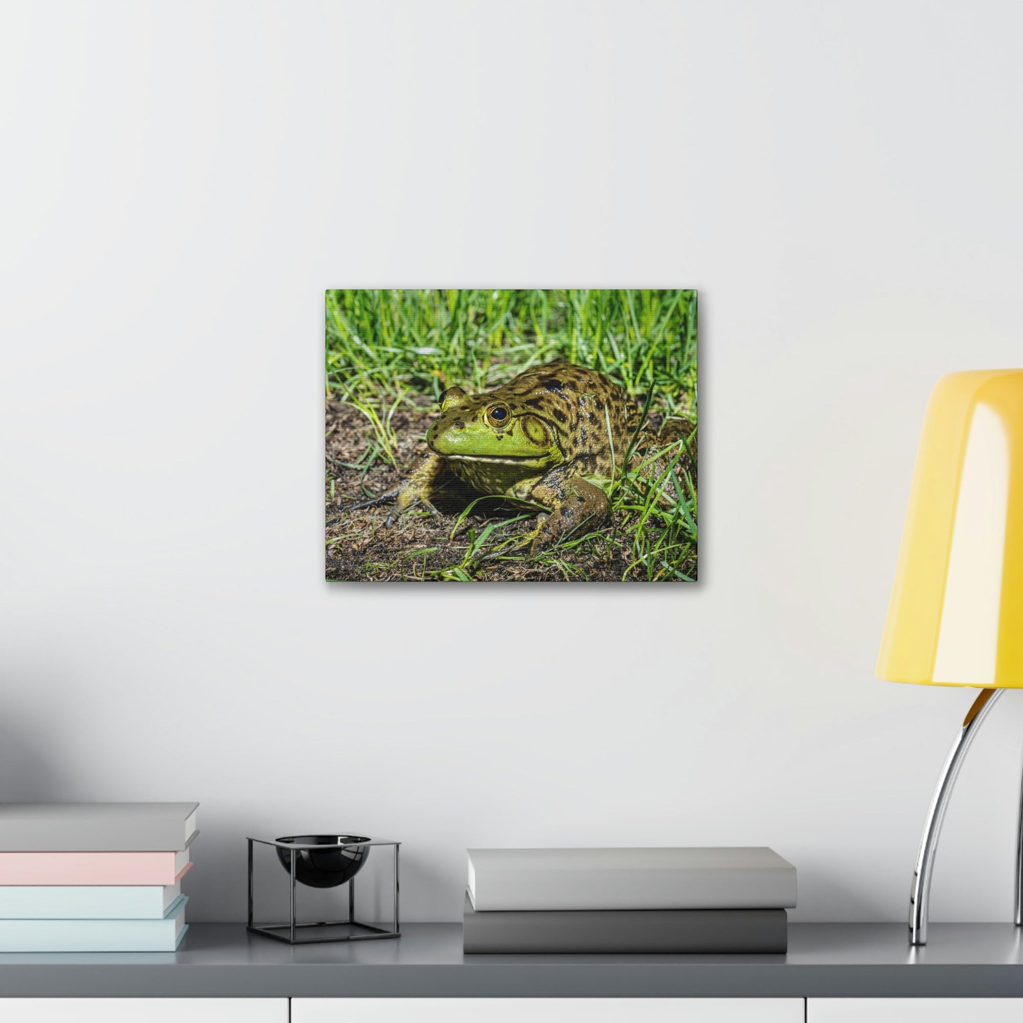 Scripture Walls Bull Frog Hunting Bull Frog on Hunt Print Animal Wall Art Wildlife Canvas Prints Wall Art Ready to Hang Unframed-Express Your Love Gifts