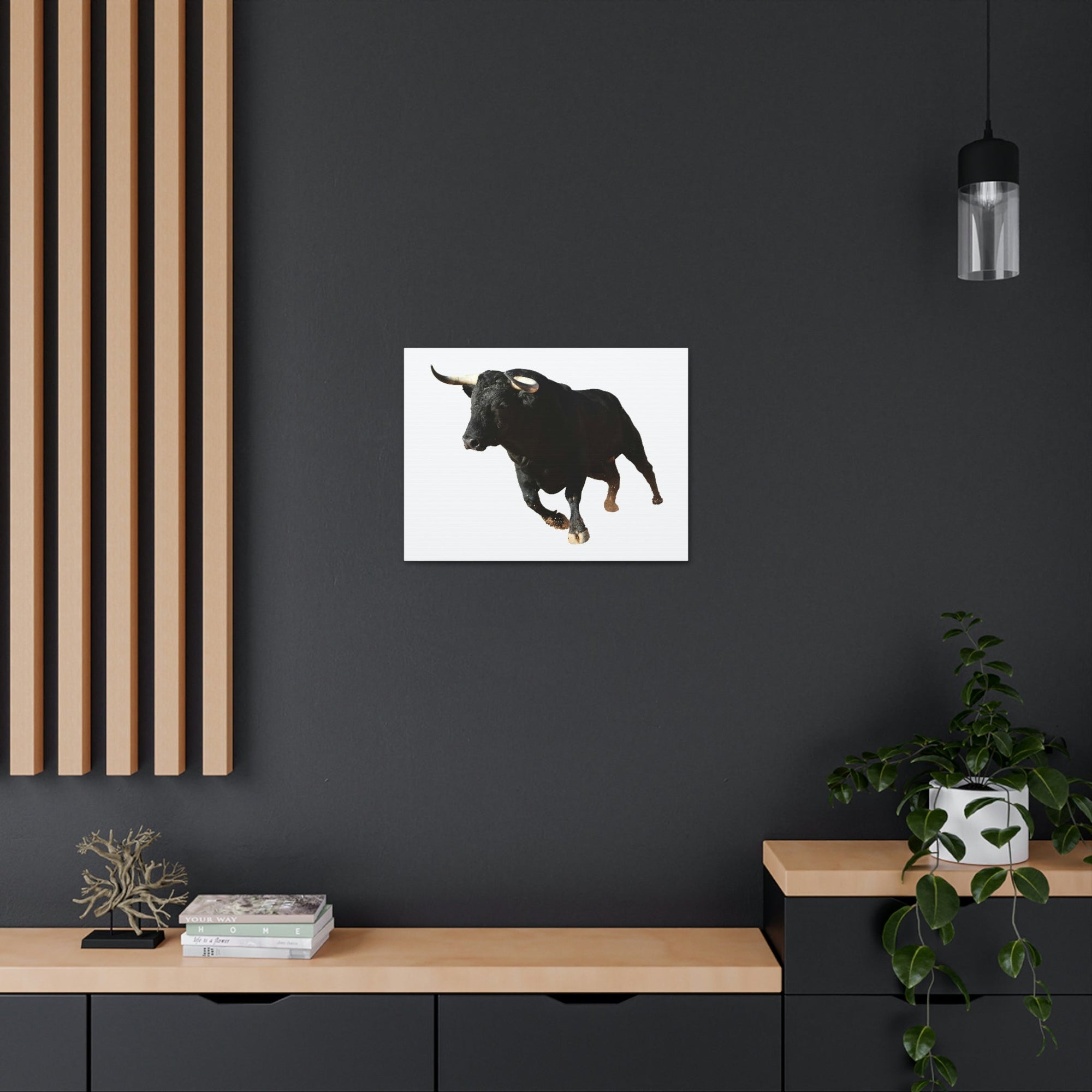 Scripture Walls Bull Hunting Bull on Hunt Print Animal Wall Art Wildlife Canvas Prints Wall Art Ready to Hang Unframed-Express Your Love Gifts