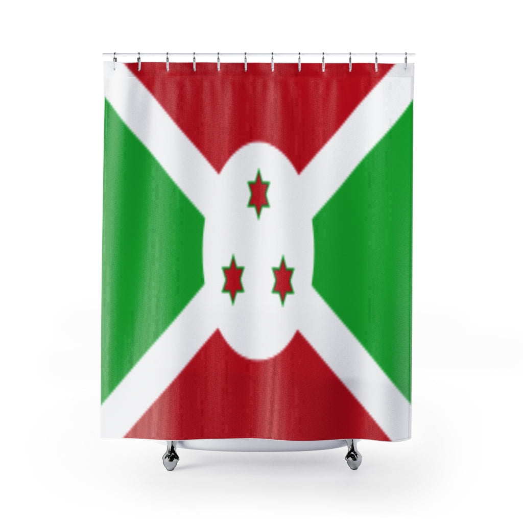 Burundi Flag Stylish Design 71&quot; x 74&quot; Elegant Waterproof Shower Curtain for a Spa-like Bathroom Paradise Exceptional Craftsmanship-Express Your Love Gifts