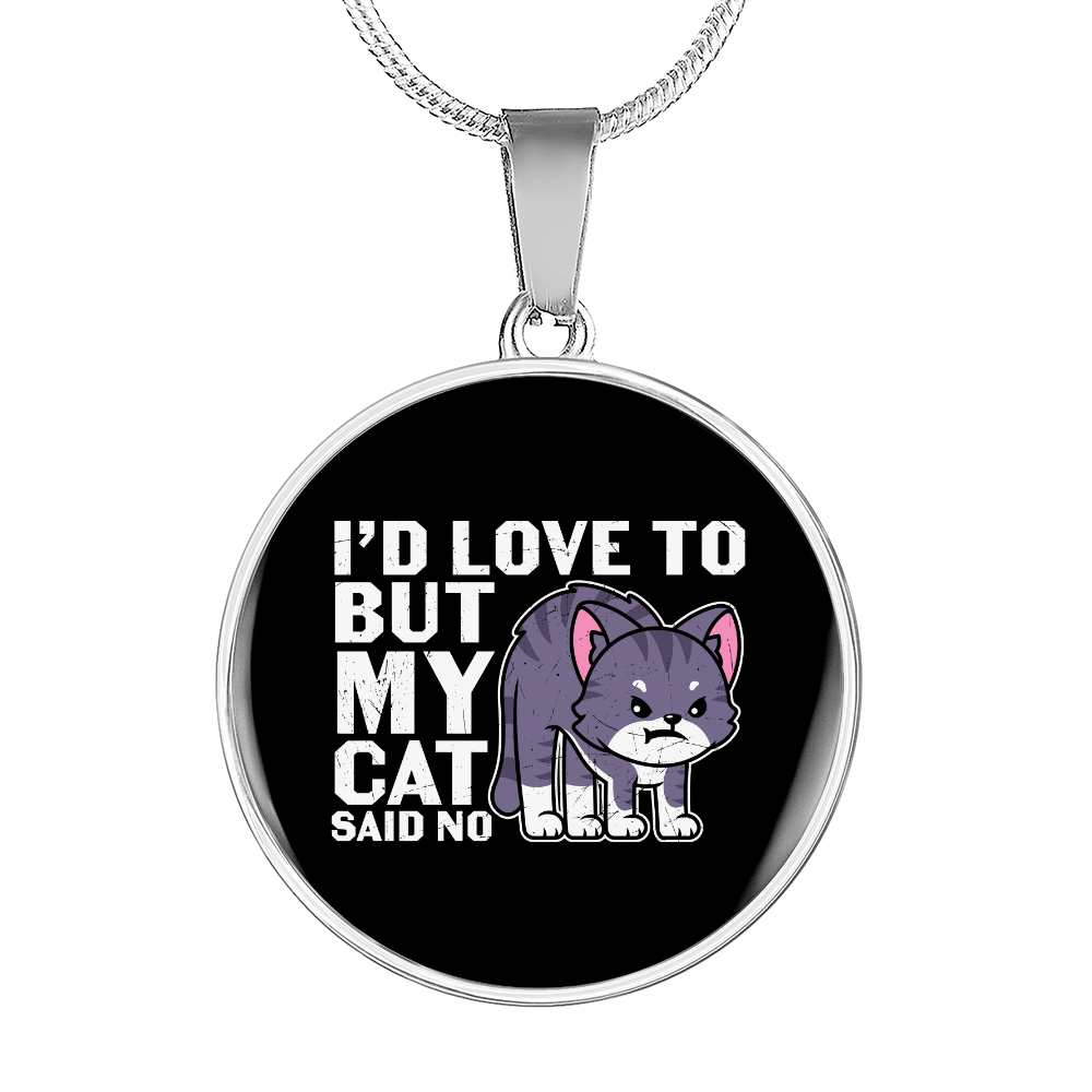 But My Cat Circle Necklace Stainless Steel or 18k Gold 18-22"-Express Your Love Gifts