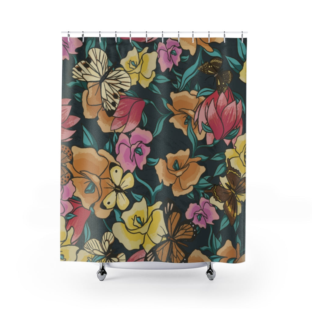 Butterfly Flowers Stylish Design 71&quot; x 74&quot; Elegant Waterproof Shower Curtain for a Spa-like Bathroom Paradise Exceptional Craftsmanship-Express Your Love Gifts