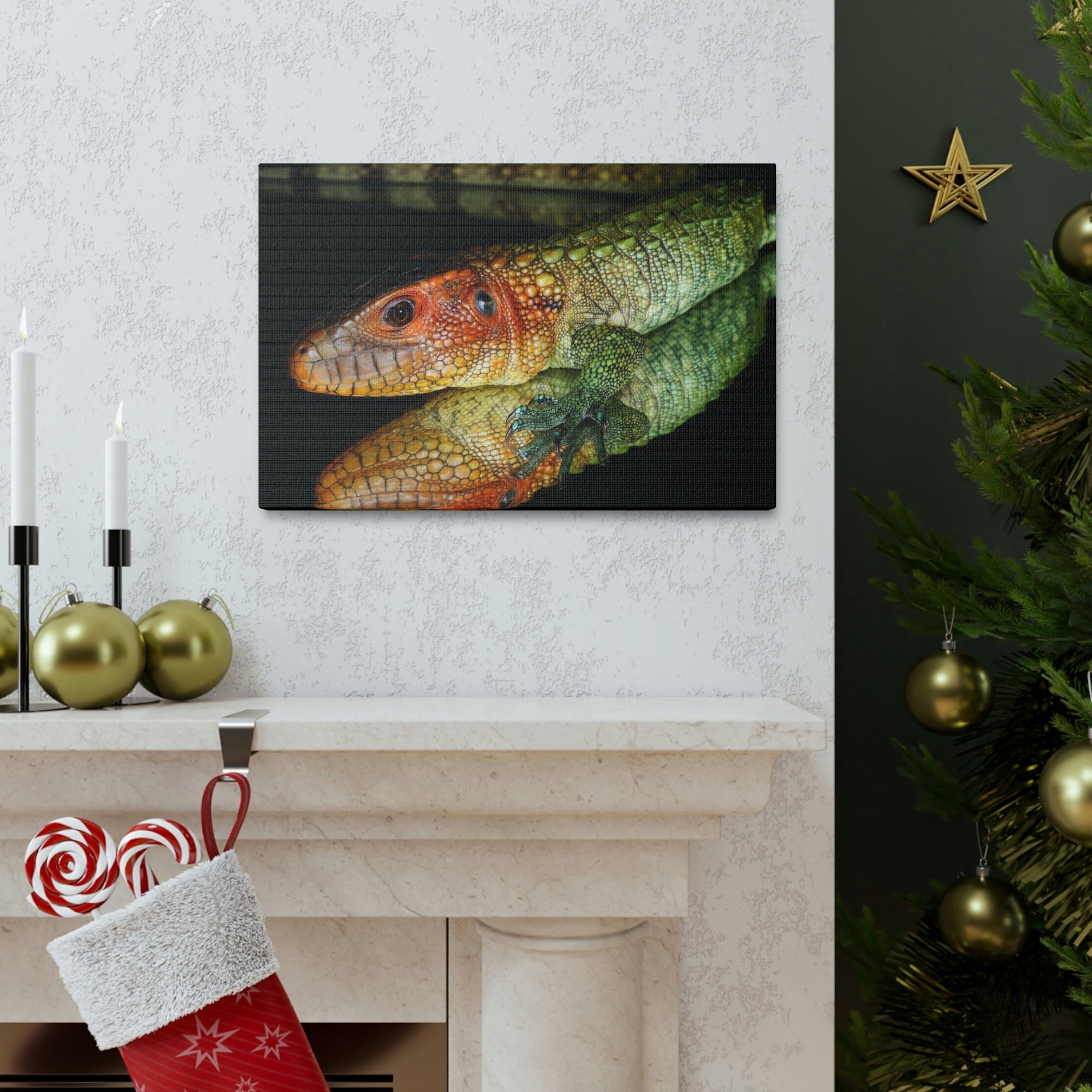 Scripture Walls Caiman Lizard Hunting Caiman Lizard on Hunt Print Animal Wall Art Wildlife Canvas Prints Wall Art Ready to Hang Unframed-Express Your Love Gifts