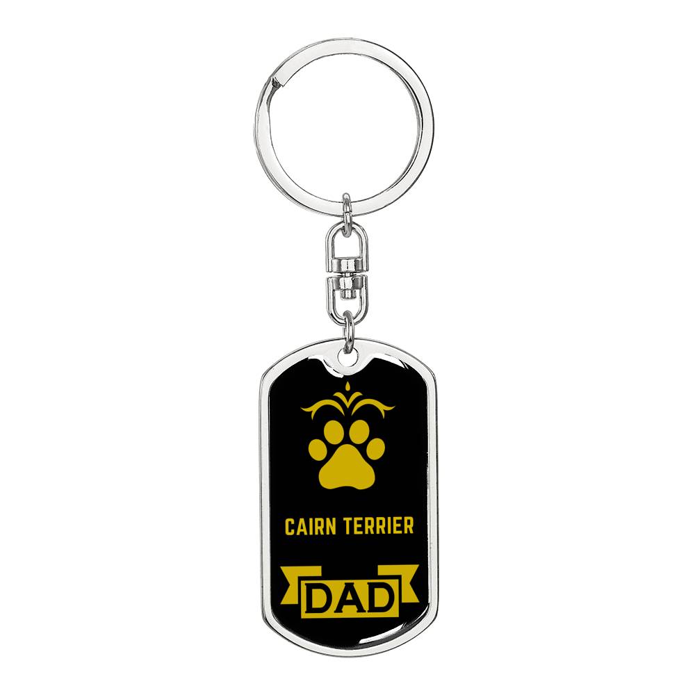 Cairn Terrier Keychain Stainless Steel or 18k Gold-Express Your Love Gifts