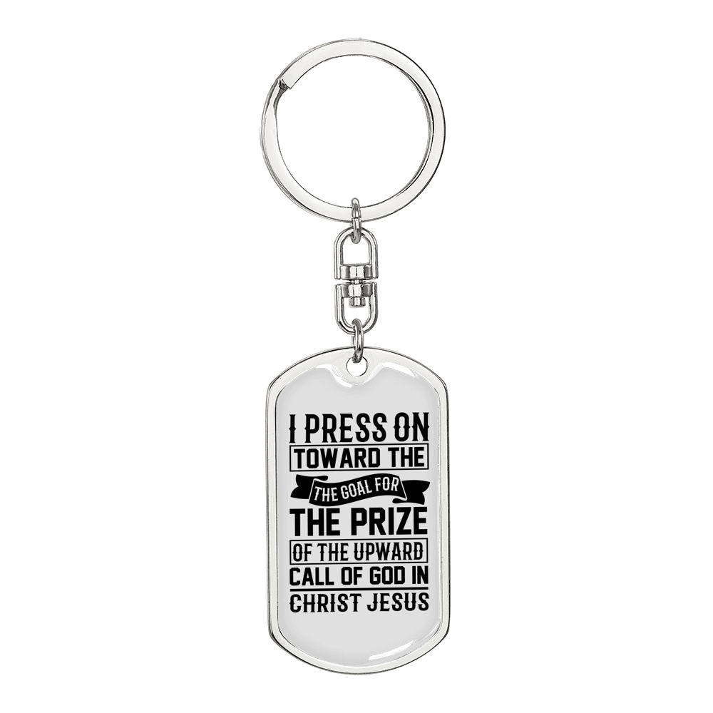 Call Of God Keychain Stainless Steel or 18k Gold Dog Tag Keyring-Express Your Love Gifts