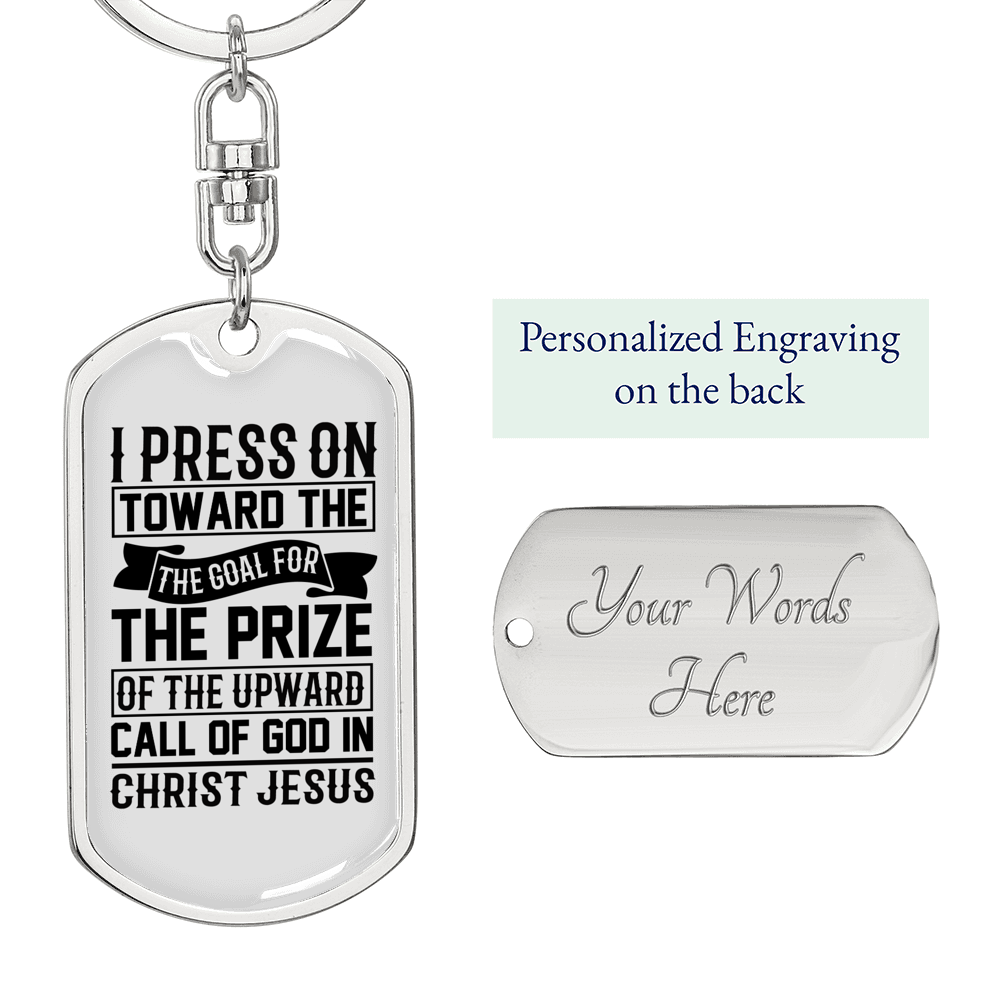 Call Of God Keychain Stainless Steel or 18k Gold Dog Tag Keyring-Express Your Love Gifts