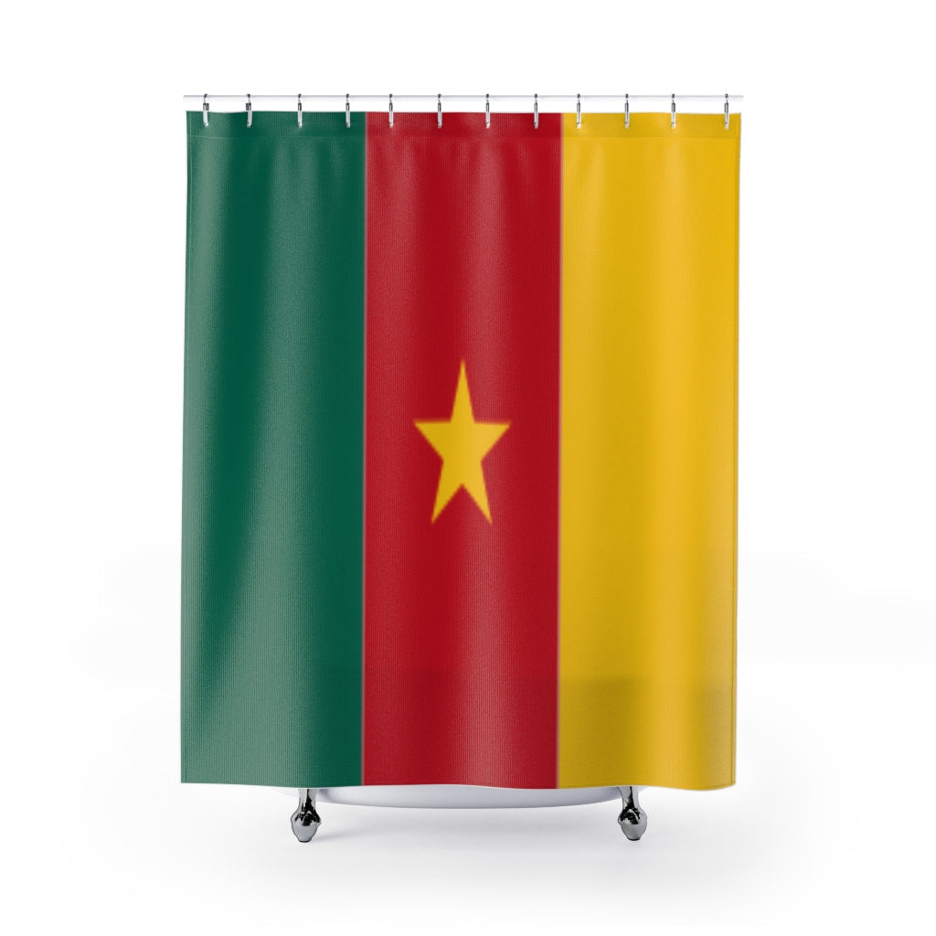 Cameroon Flag Stylish Design 71&quot; x 74&quot; Elegant Waterproof Shower Curtain for a Spa-like Bathroom Paradise Exceptional Craftsmanship-Express Your Love Gifts