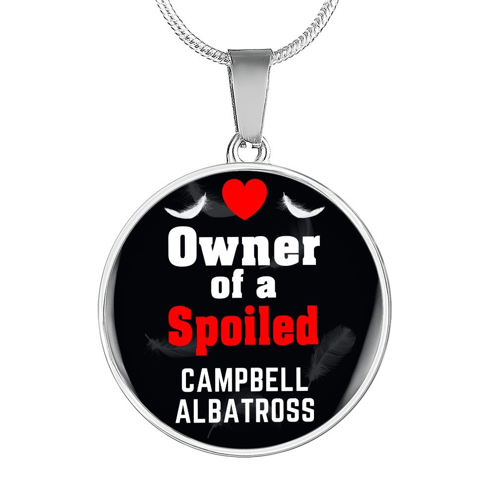 Campbell Albatross Bird Owner Necklace Circle Pendant Stainless Steel or 18k Gold 18-22"-Express Your Love Gifts