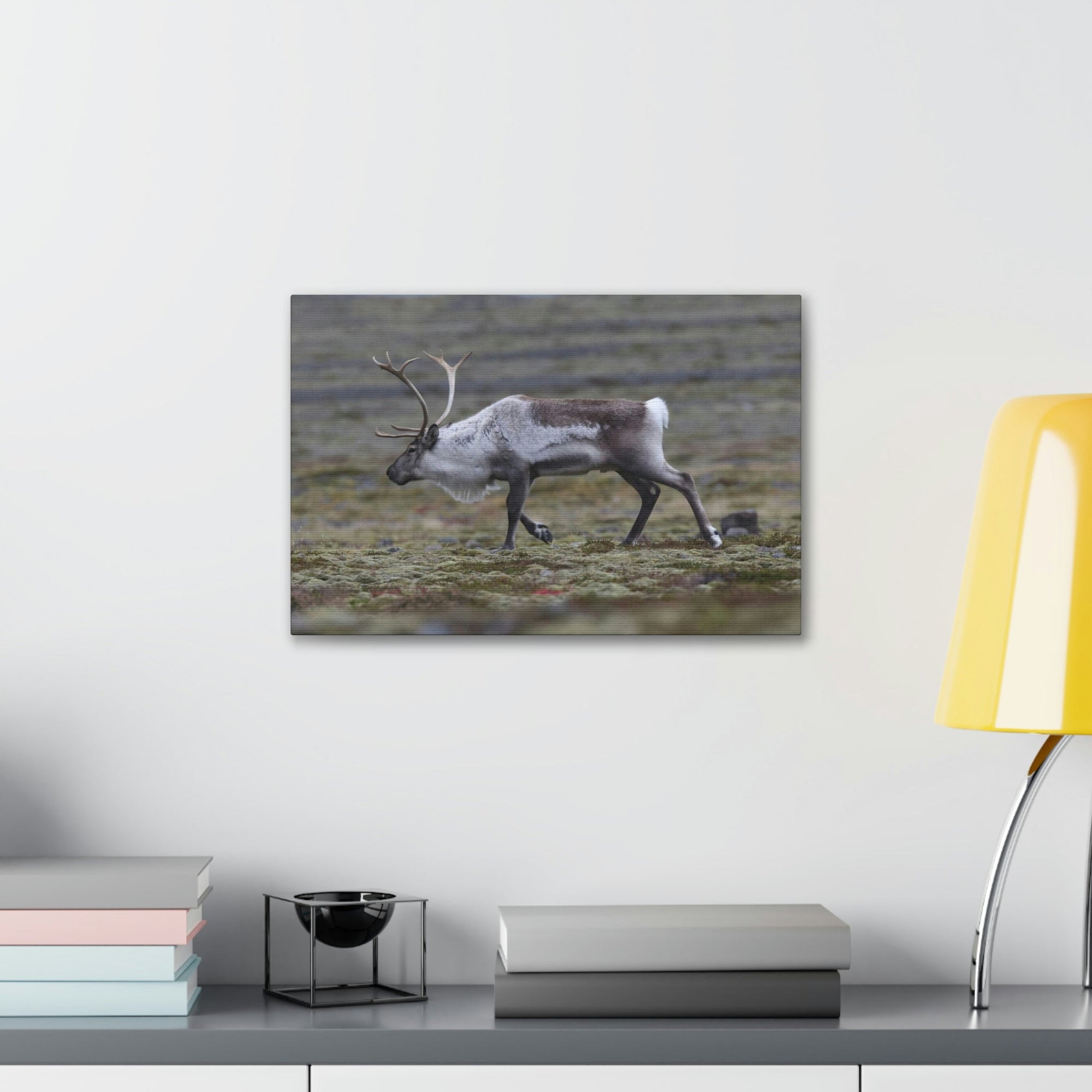 Scripture Walls Caribou Hunting Caribou on Hunt Print Animal Wall Art Wildlife Canvas Prints Wall Art Ready to Hang Unframed-Express Your Love Gifts