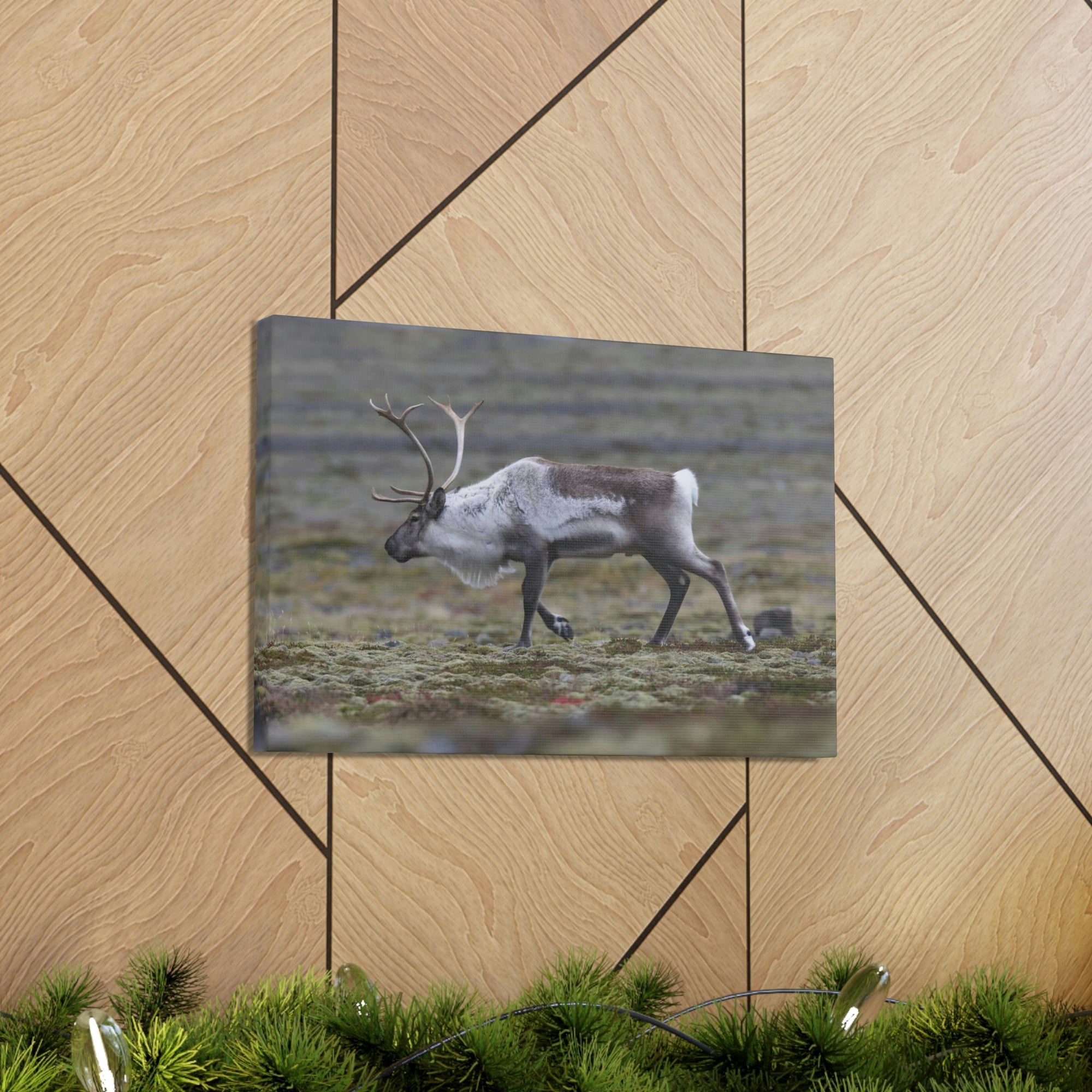 Scripture Walls Caribou Hunting Caribou on Hunt Print Animal Wall Art Wildlife Canvas Prints Wall Art Ready to Hang Unframed-Express Your Love Gifts