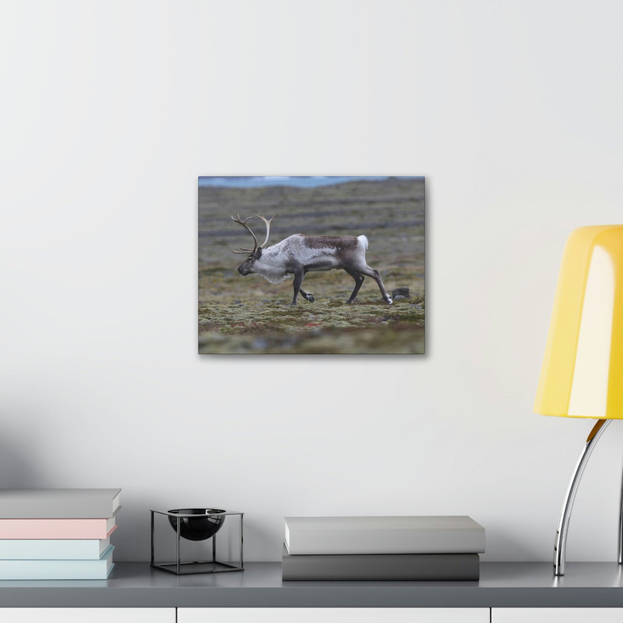 Scripture Walls Caribou Hunting Caribou on Hunt Print Animal Wall Art Wildlife Canvas Prints Wall Art Ready to Hang Unframed-Express Your Love Gifts