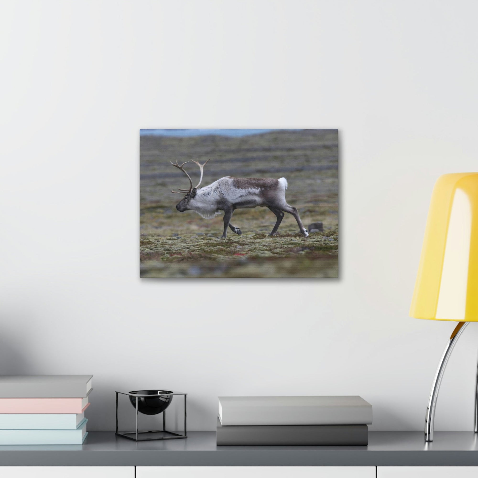 Scripture Walls Caribou Hunting Caribou on Hunt Print Animal Wall Art Wildlife Canvas Prints Wall Art Ready to Hang Unframed-Express Your Love Gifts