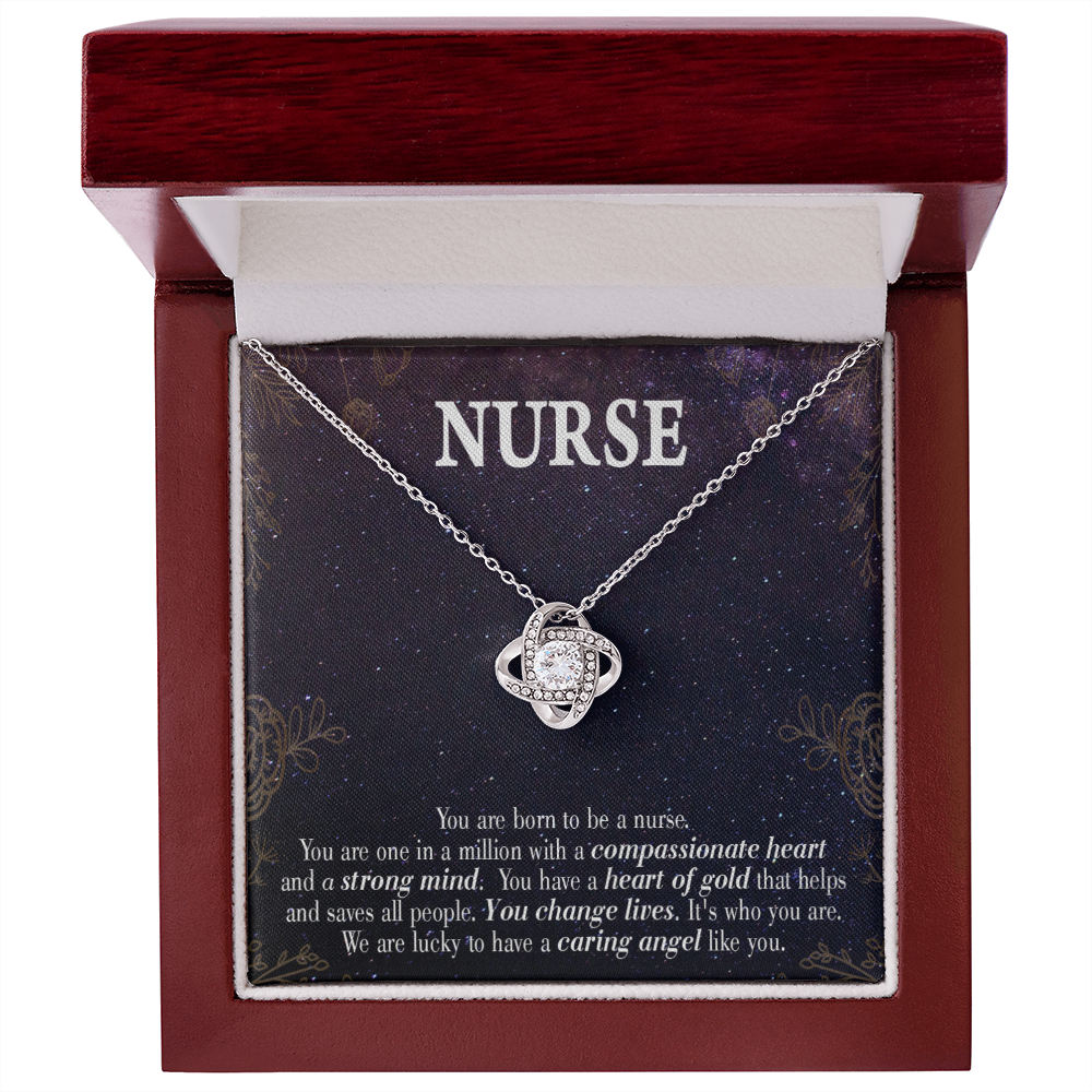 Caring Angel Nurse Healthcare Medical Worker Nurse Appreciation Gift Infinity Knot Necklace Message Card-Express Your Love Gifts