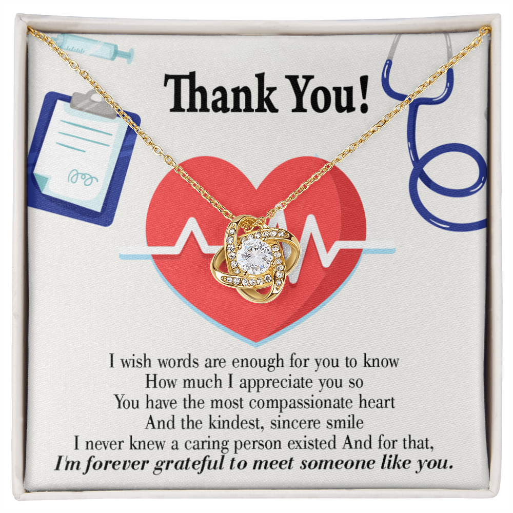 Caring Person Healthcare Medical Worker Nurse Appreciation Gift Infinity Knot Necklace Message Card-Express Your Love Gifts
