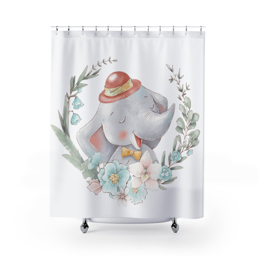 Cartoon Elephant Balloon Stylish Design 71" x 74" Elegant Waterproof Shower Curtain for a Spa-like Bathroom Paradise Exceptional Craftsmanship-Express Your Love Gifts