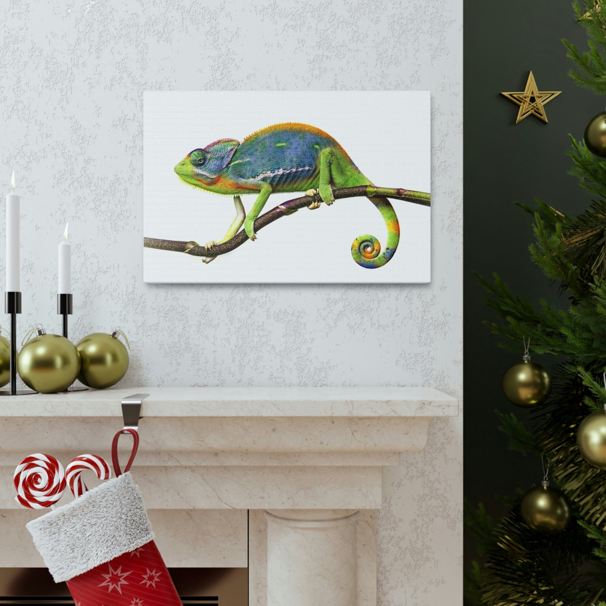 Scripture Walls Chameleon Hunting Chameleon on Hunt Print Animal Wall Art Wildlife Canvas Prints Wall Art Ready to Hang Unframed-Express Your Love Gifts