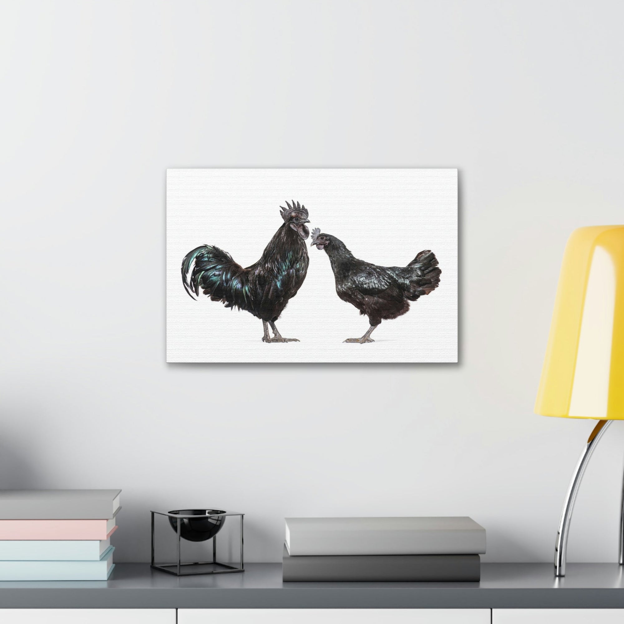 Scripture Walls Chicken Couple Chicken Troop Print Animal Wall Art Wildlife Canvas Prints Wall Art Ready to Hang Unframed-Express Your Love Gifts