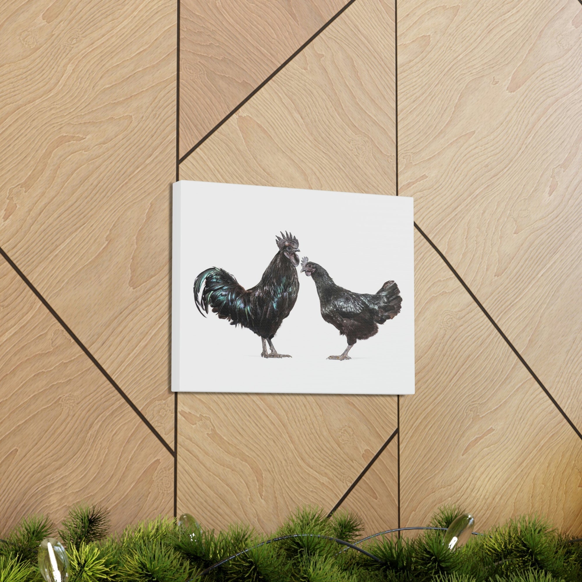 Scripture Walls Chicken Couple Chicken Troop Print Animal Wall Art Wildlife Canvas Prints Wall Art Ready to Hang Unframed-Express Your Love Gifts