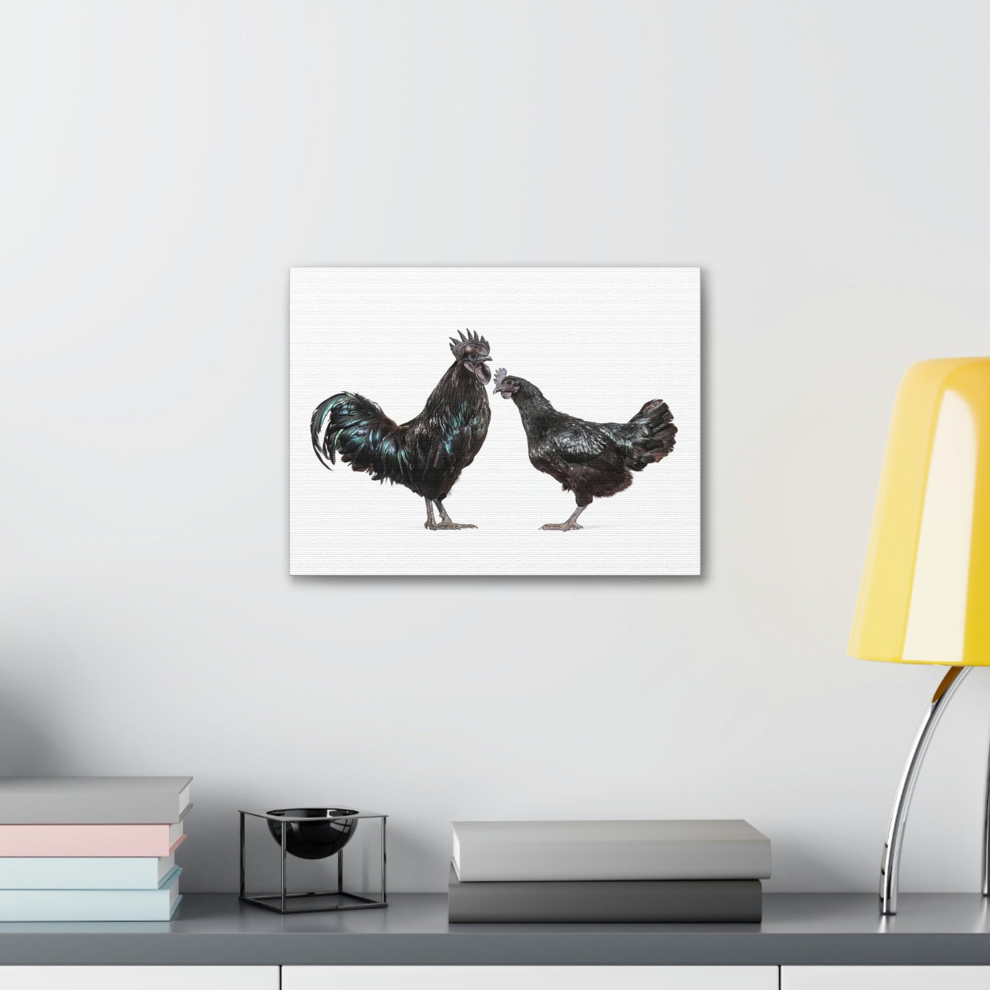 Scripture Walls Chicken Couple Chicken Troop Print Animal Wall Art Wildlife Canvas Prints Wall Art Ready to Hang Unframed-Express Your Love Gifts