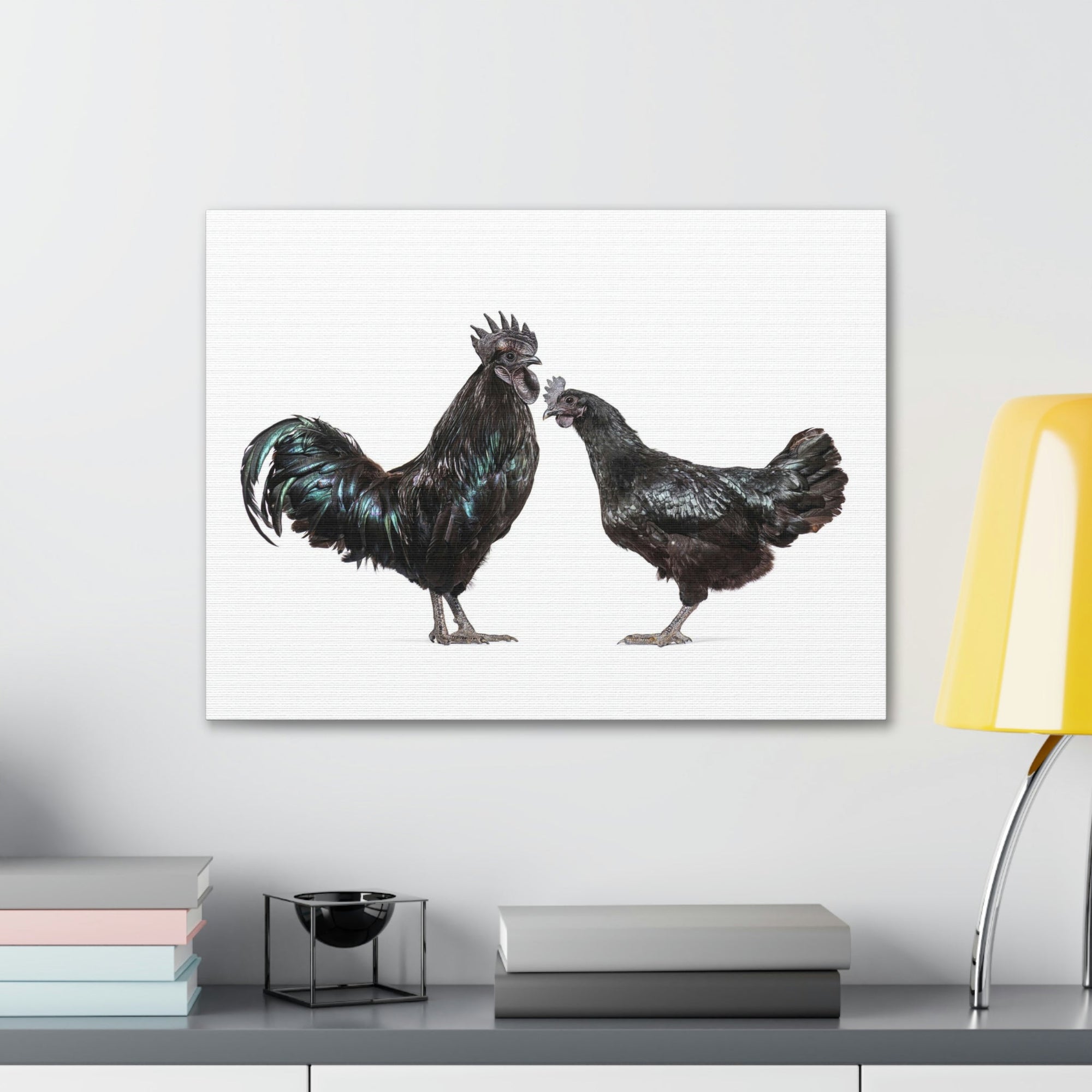 Scripture Walls Chicken Couple Chicken Troop Print Animal Wall Art Wildlife Canvas Prints Wall Art Ready to Hang Unframed-Express Your Love Gifts