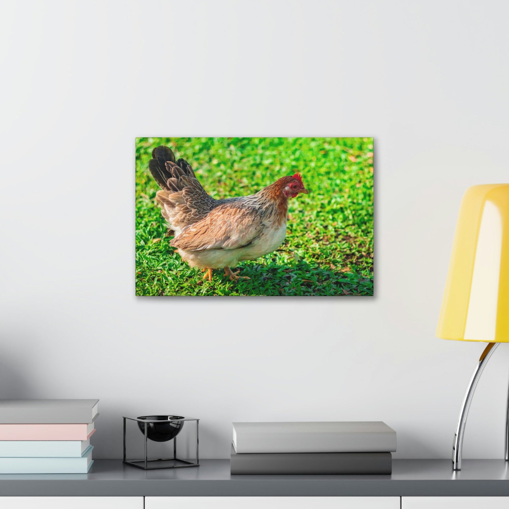 Scripture Walls Chicken Hunting Chicken on Hunt Print Animal Wall Art Wildlife Canvas Prints Wall Art Ready to Hang Unframed-Express Your Love Gifts