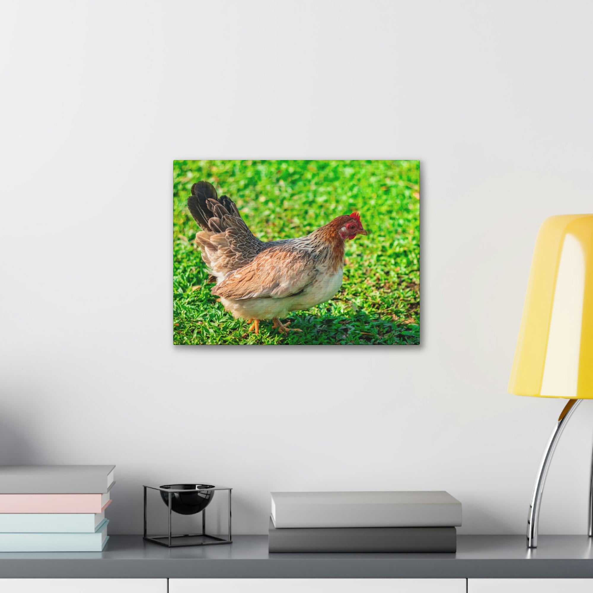 Scripture Walls Chicken Hunting Chicken on Hunt Print Animal Wall Art Wildlife Canvas Prints Wall Art Ready to Hang Unframed-Express Your Love Gifts