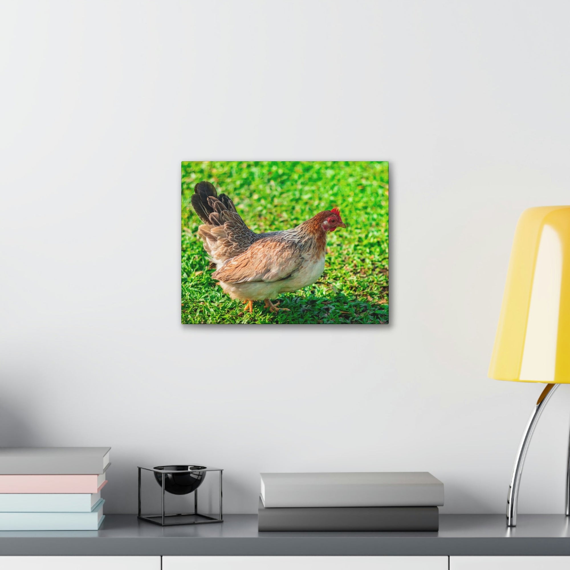 Scripture Walls Chicken Hunting Chicken on Hunt Print Animal Wall Art Wildlife Canvas Prints Wall Art Ready to Hang Unframed-Express Your Love Gifts