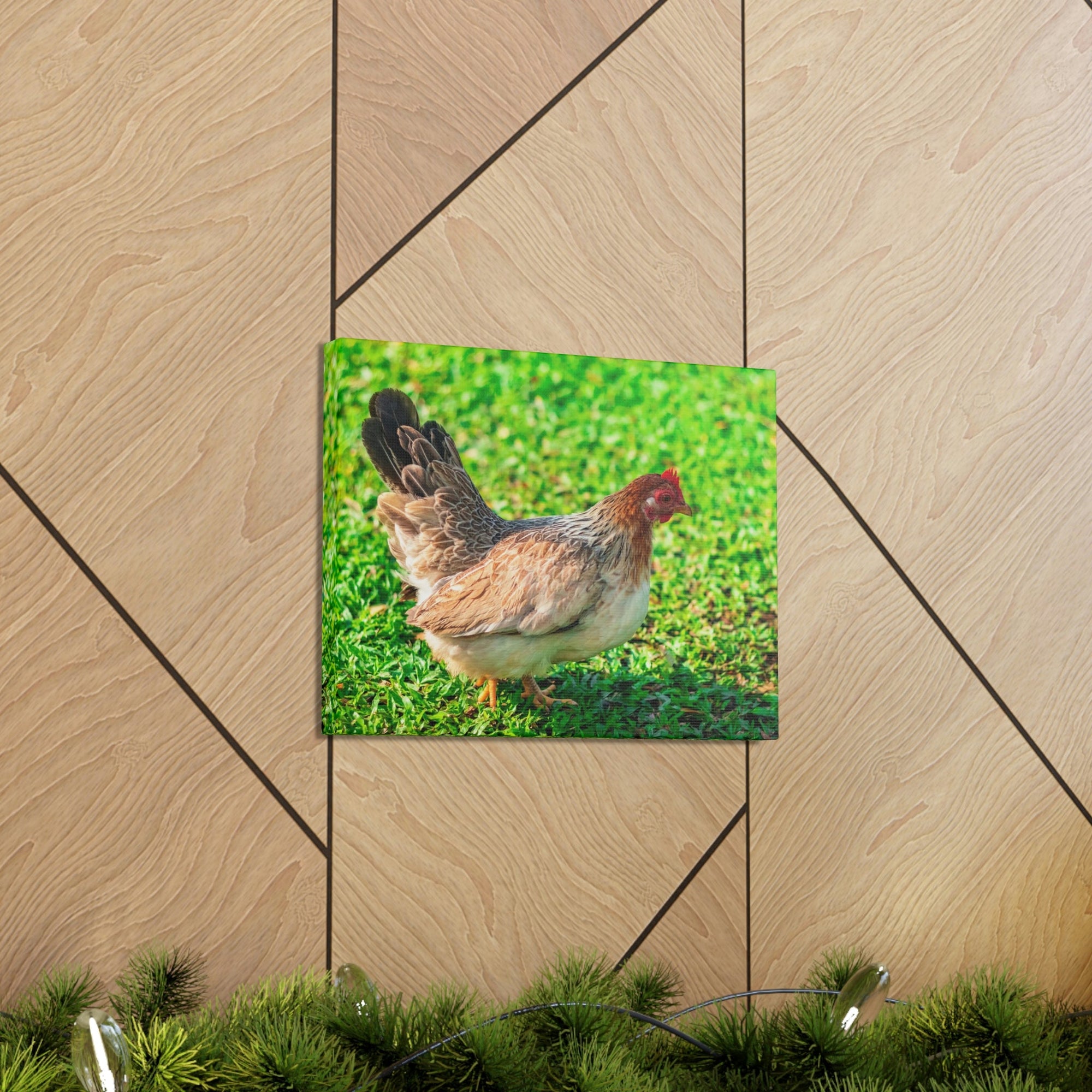 Scripture Walls Chicken Hunting Chicken on Hunt Print Animal Wall Art Wildlife Canvas Prints Wall Art Ready to Hang Unframed-Express Your Love Gifts