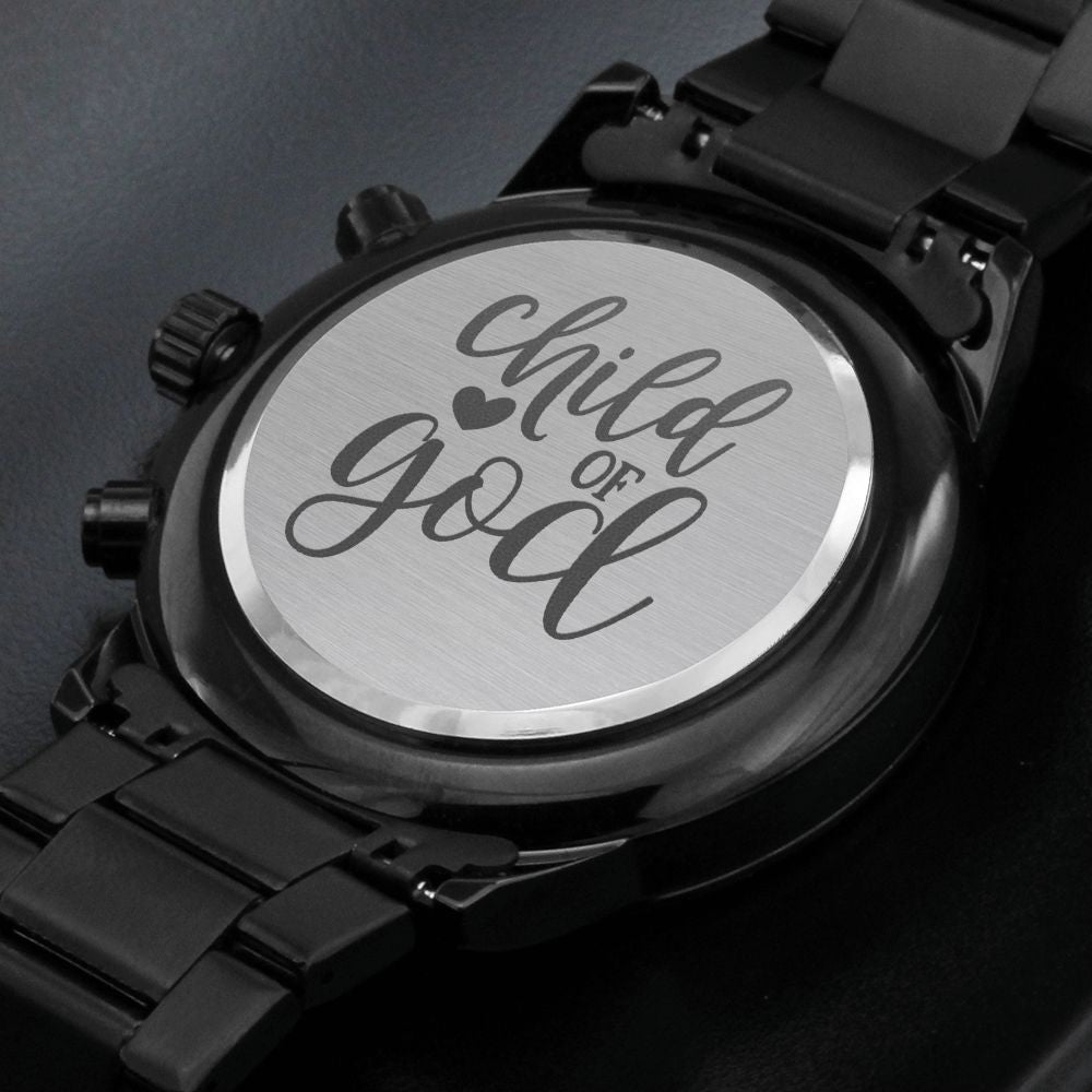 Child Of God Engraved Bible Verse Men's Watch Multifunction Stainless Steel W Copper Dial-Express Your Love Gifts