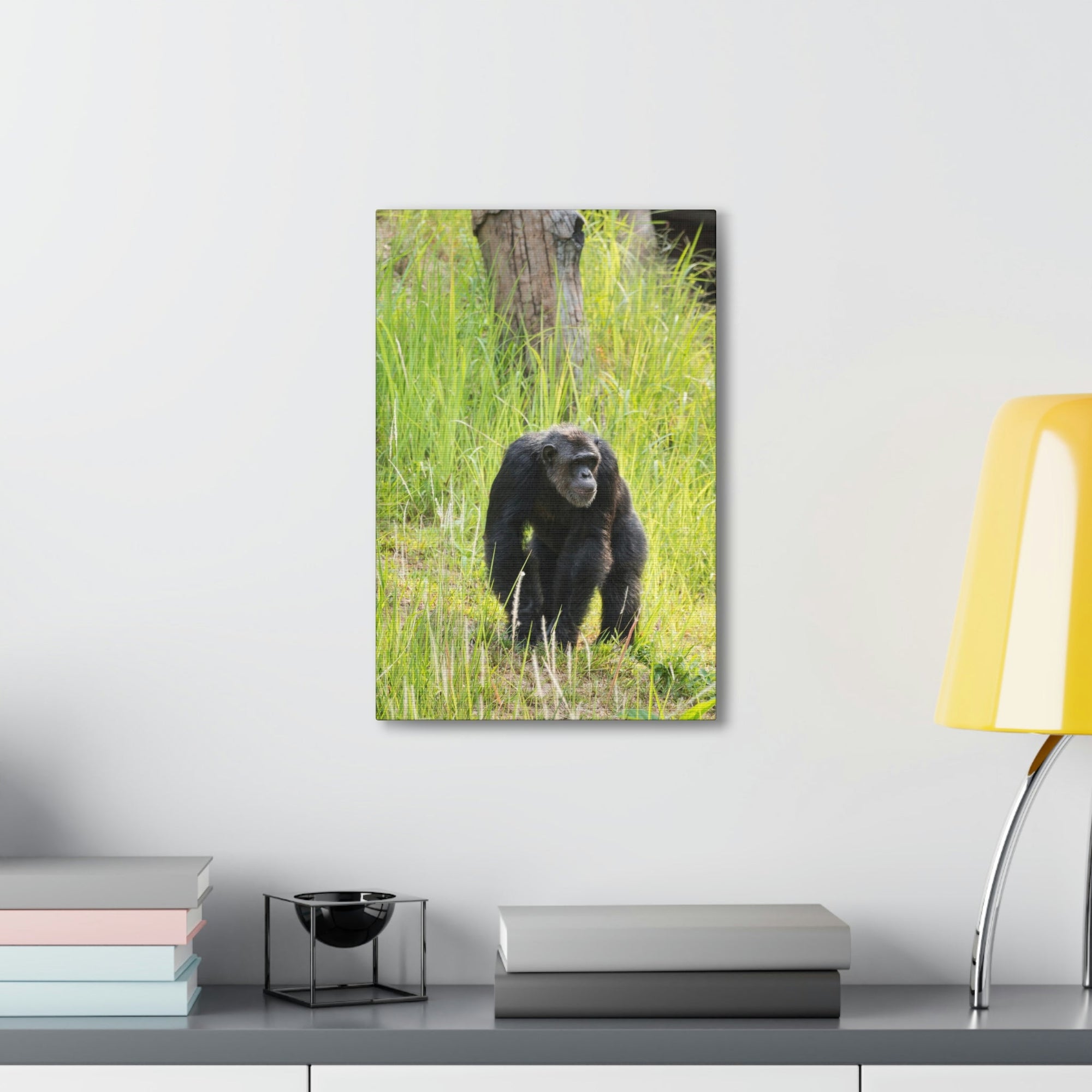 Scripture Walls Chimpanzee Hunting Chimpanzee on Hunt Print Animal Wall Art Wildlife Canvas Prints Wall Art Ready to Hang Unframed-Express Your Love Gifts