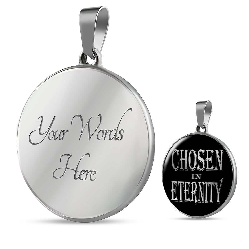 Chosen In Eternity Ephesians 1:4 Circle Necklace Stainless Steel or 18k Gold 18-22"-Express Your Love Gifts