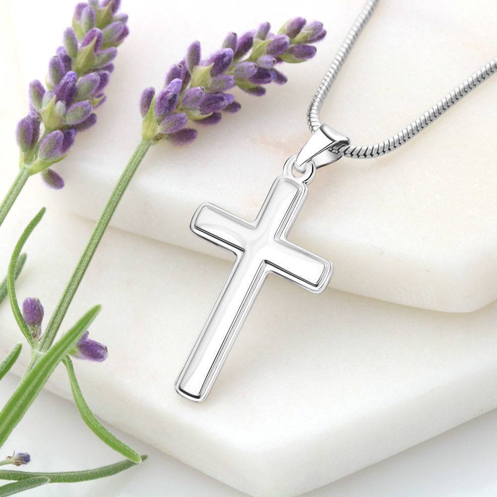 Christian Encouragement Birthday Appreciation Psalm 129:8 Cross Card Necklace w Stainless Steel Pendant-Express Your Love Gifts