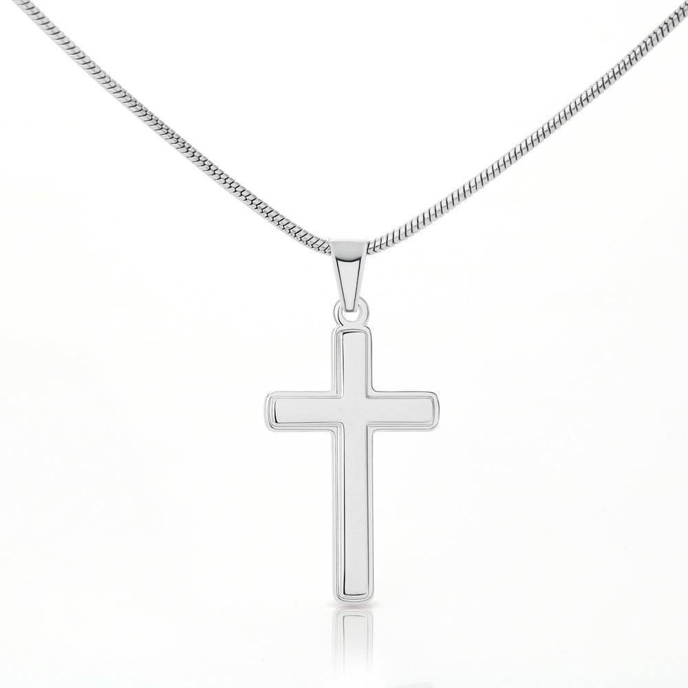 Christian Encouragement Care & Concern Zephaniah 3:17 Cross Card Necklace w Stainless Steel Pendant-Express Your Love Gifts