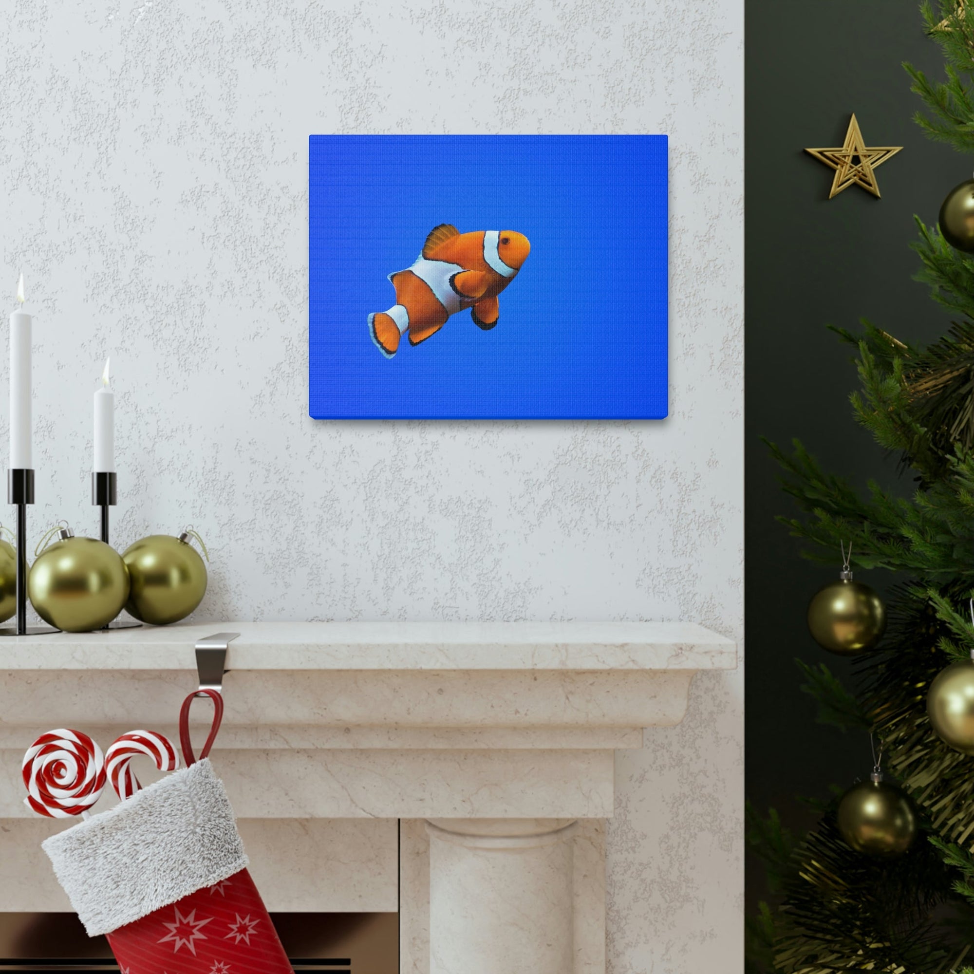 Scripture Walls Clown Fish Hunting Clown Fish on Hunt Print Animal Wall Art Wildlife Canvas Prints Wall Art Ready to Hang Unframed-Express Your Love Gifts