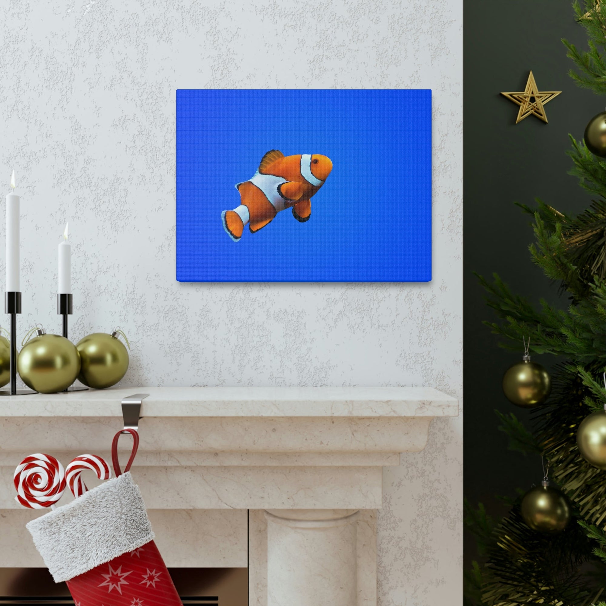 Scripture Walls Clown Fish Hunting Clown Fish on Hunt Print Animal Wall Art Wildlife Canvas Prints Wall Art Ready to Hang Unframed-Express Your Love Gifts