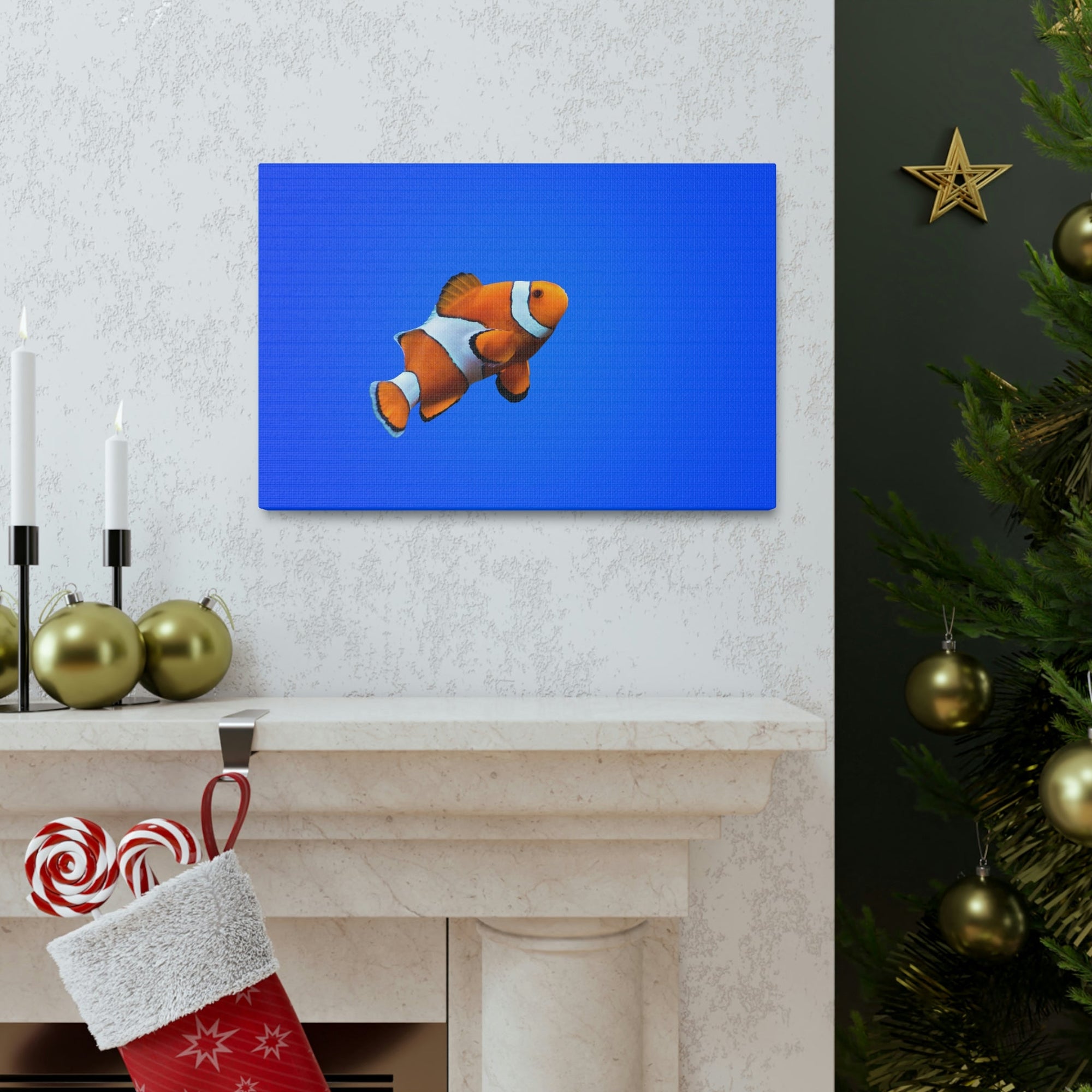 Scripture Walls Clown Fish Hunting Clown Fish on Hunt Print Animal Wall Art Wildlife Canvas Prints Wall Art Ready to Hang Unframed-Express Your Love Gifts