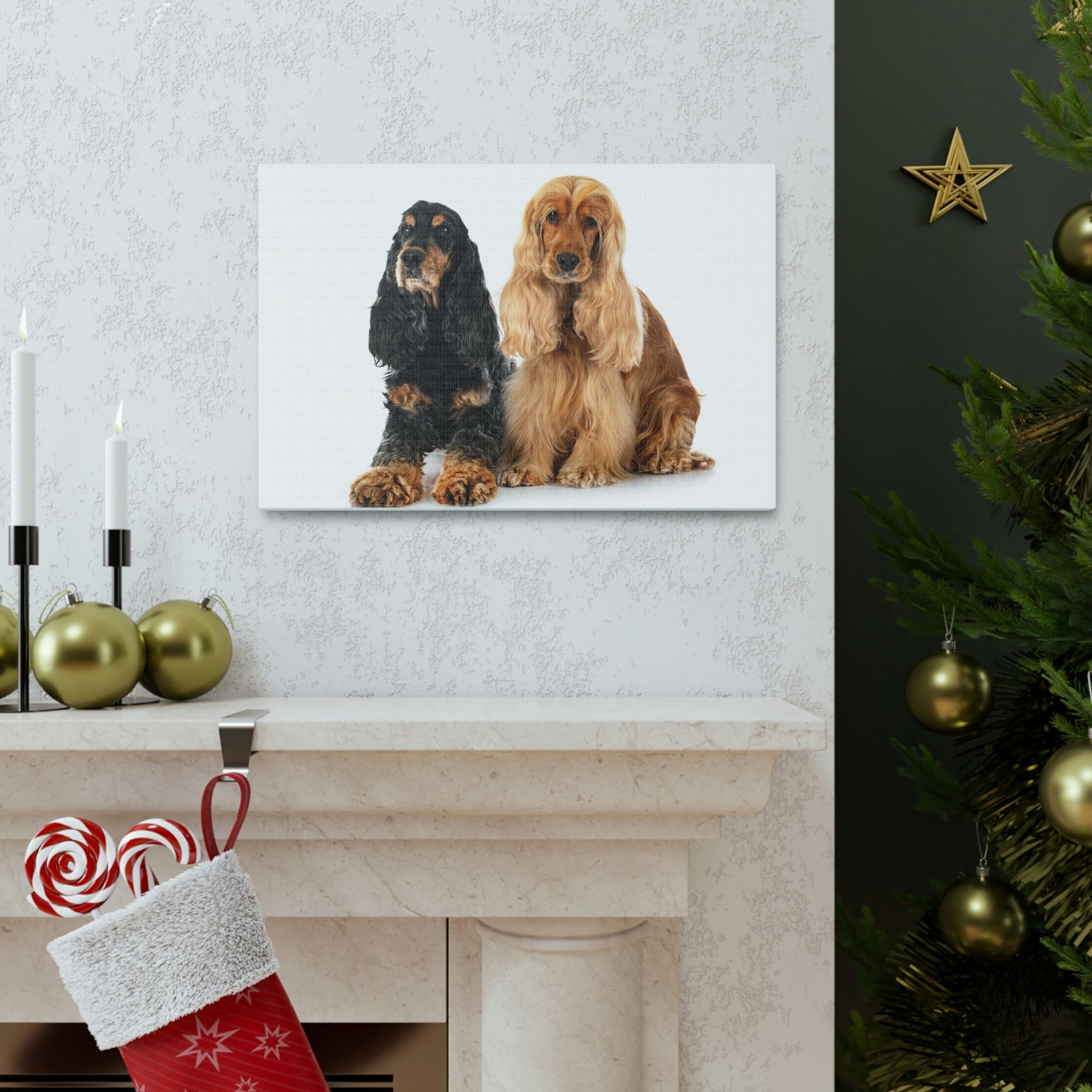 Scripture Walls Cocker Spaniel Couple Cocker Spaniel Troop Print Animal Wall Art Wildlife Canvas Prints Wall Art Ready to Hang Unframed-Express Your Love Gifts