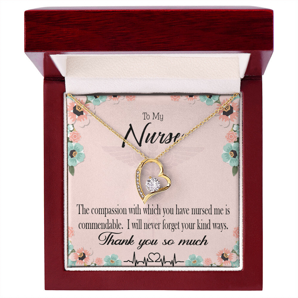 Commendable Nurse Healthcare Medical Worker Nurse Appreciation Gift Forever Necklace w Message Card-Express Your Love Gifts