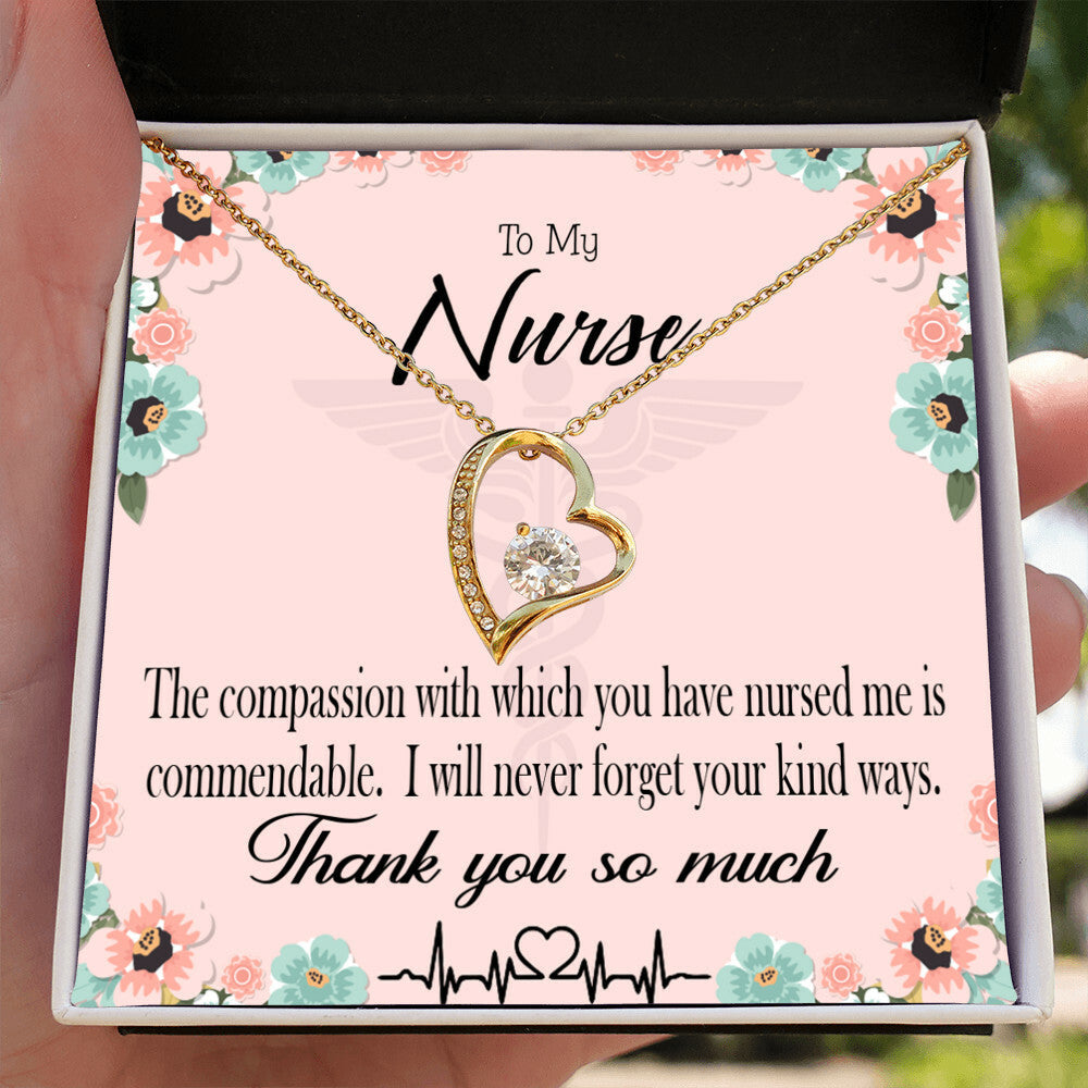 Commendable Nurse Healthcare Medical Worker Nurse Appreciation Gift Forever Necklace w Message Card-Express Your Love Gifts
