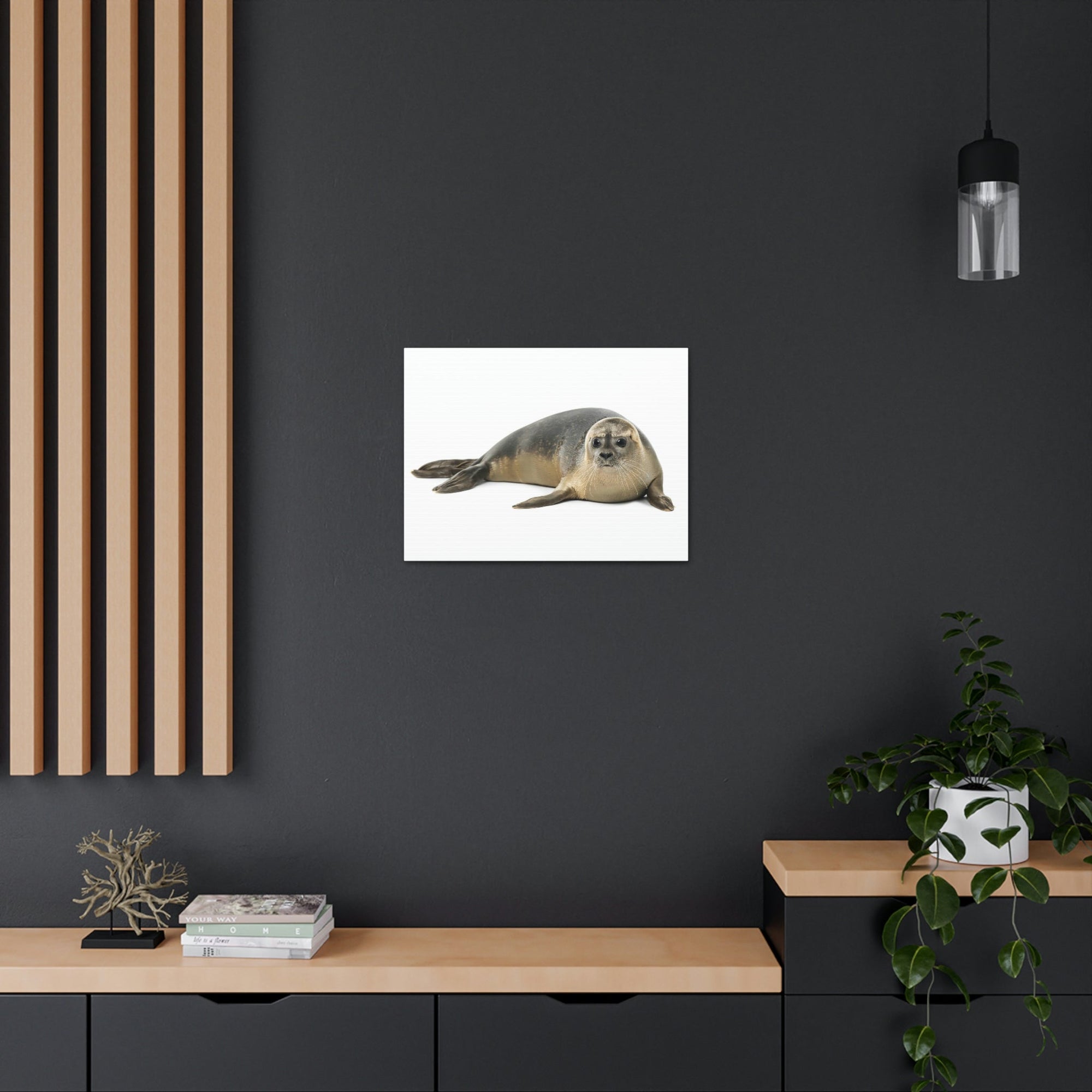 Scripture Walls Common Seal Hunting Common Seal on Hunt Print Animal Wall Art Wildlife Canvas Prints Wall Art Ready to Hang Unframed-Express Your Love Gifts