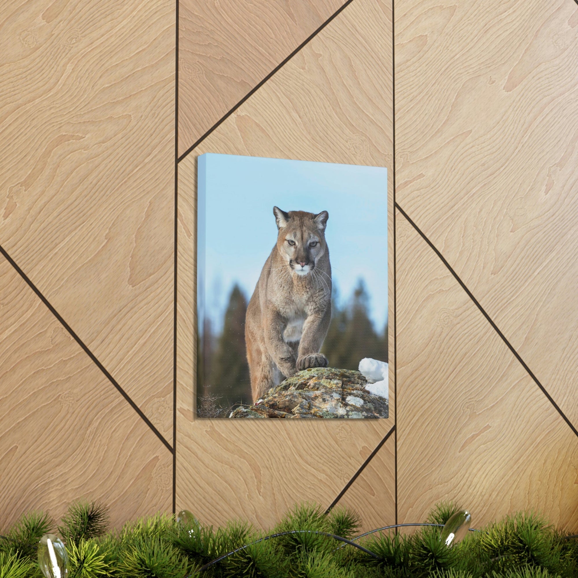 Scripture Walls Cougar Hunting Cougar on Hunt Print Animal Wall Art Wildlife Canvas Prints Wall Art Ready to Hang Unframed-Express Your Love Gifts