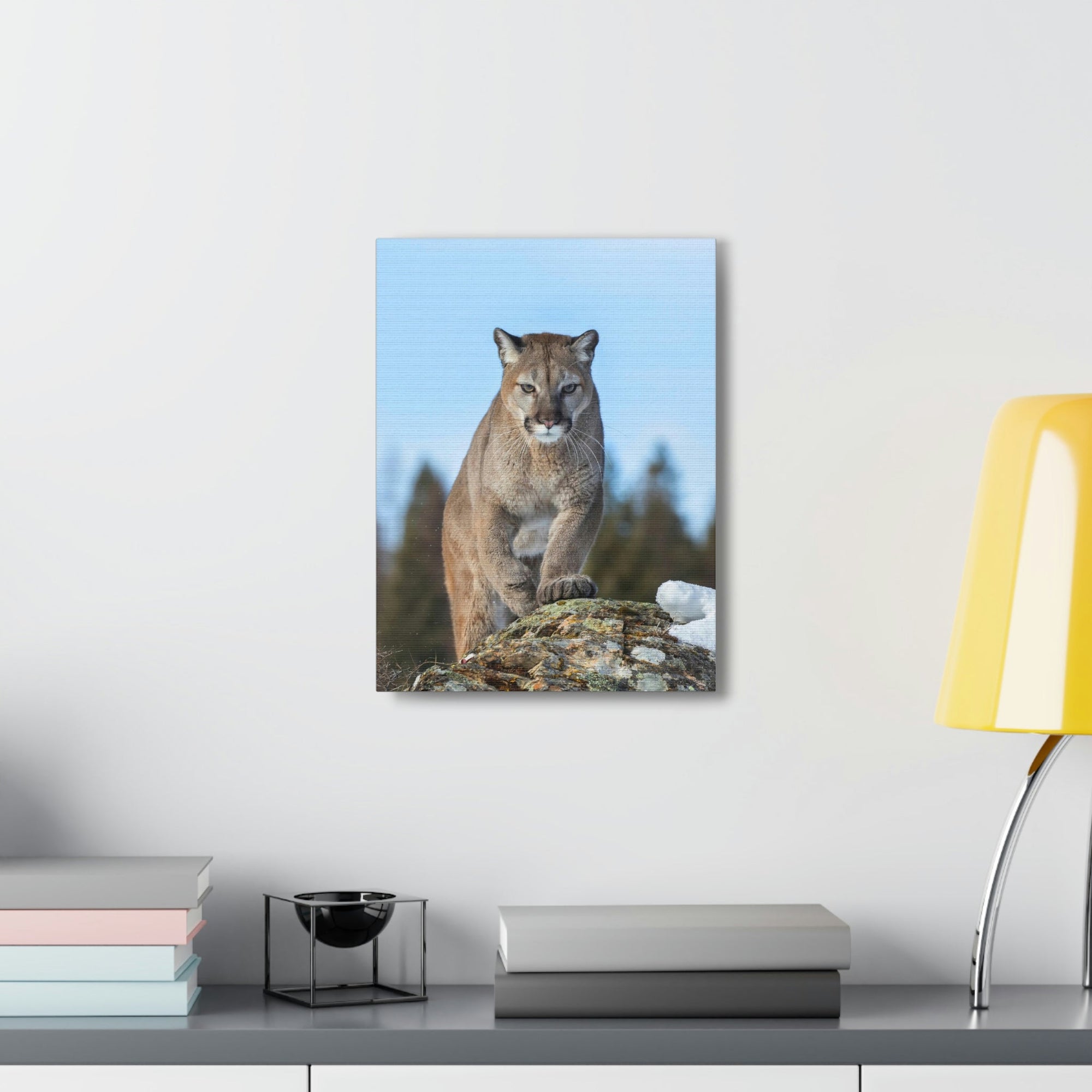 Scripture Walls Cougar Hunting Cougar on Hunt Print Animal Wall Art Wildlife Canvas Prints Wall Art Ready to Hang Unframed-Express Your Love Gifts