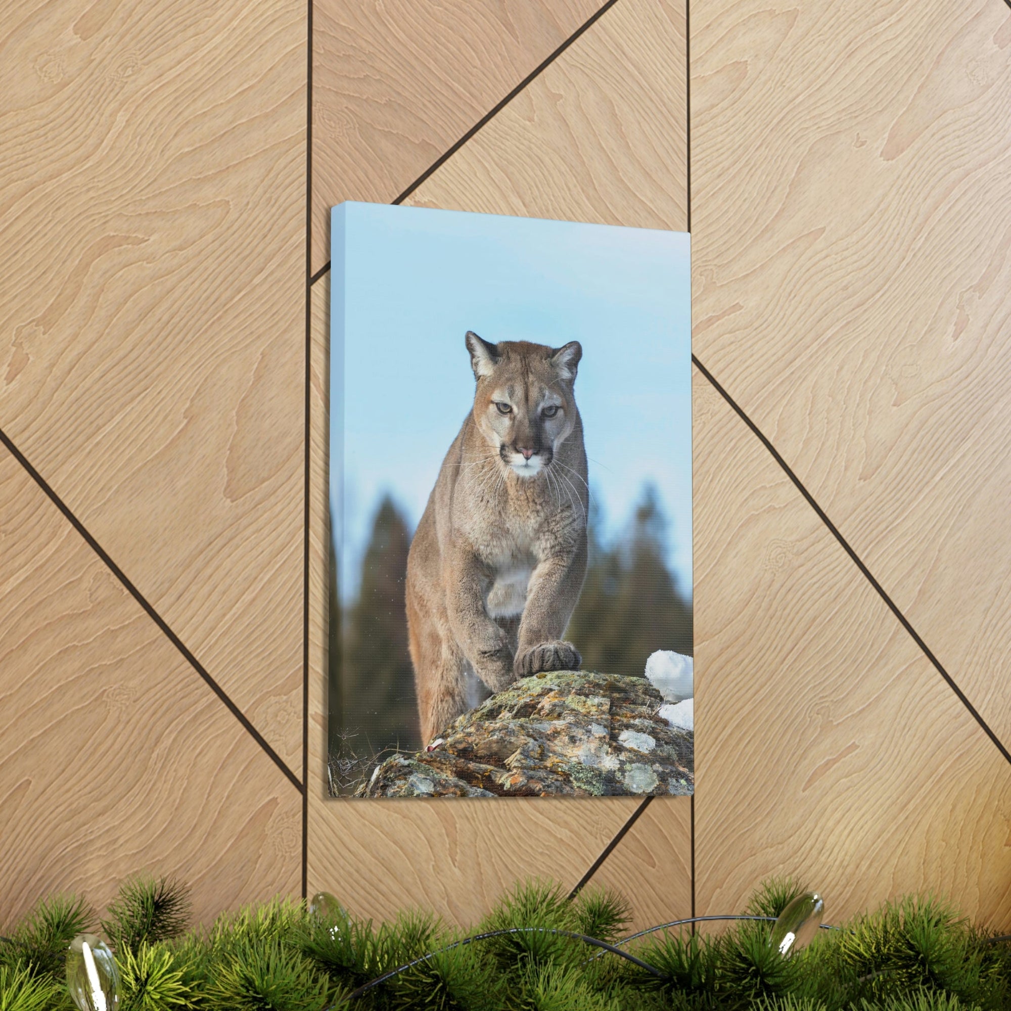 Scripture Walls Cougar Hunting Cougar on Hunt Print Animal Wall Art Wildlife Canvas Prints Wall Art Ready to Hang Unframed-Express Your Love Gifts