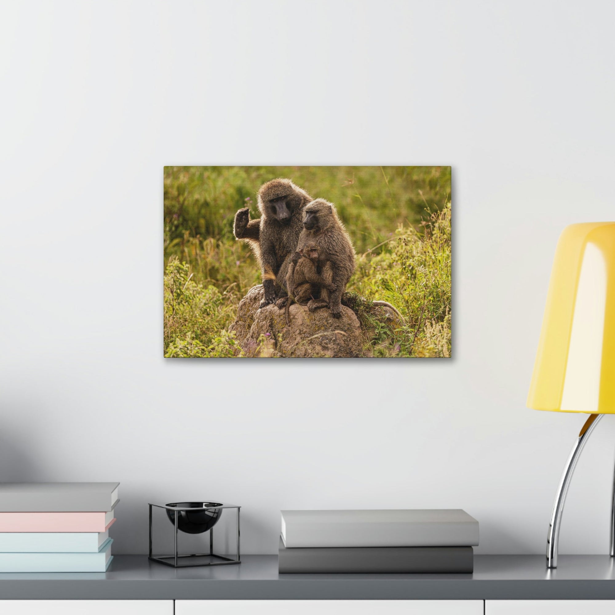 Scripture Walls Couple Baboon Couple Couple Baboon Troop Print Animal Wall Art Wildlife Canvas Prints Wall Art Ready to Hang Unframed-Express Your Love Gifts