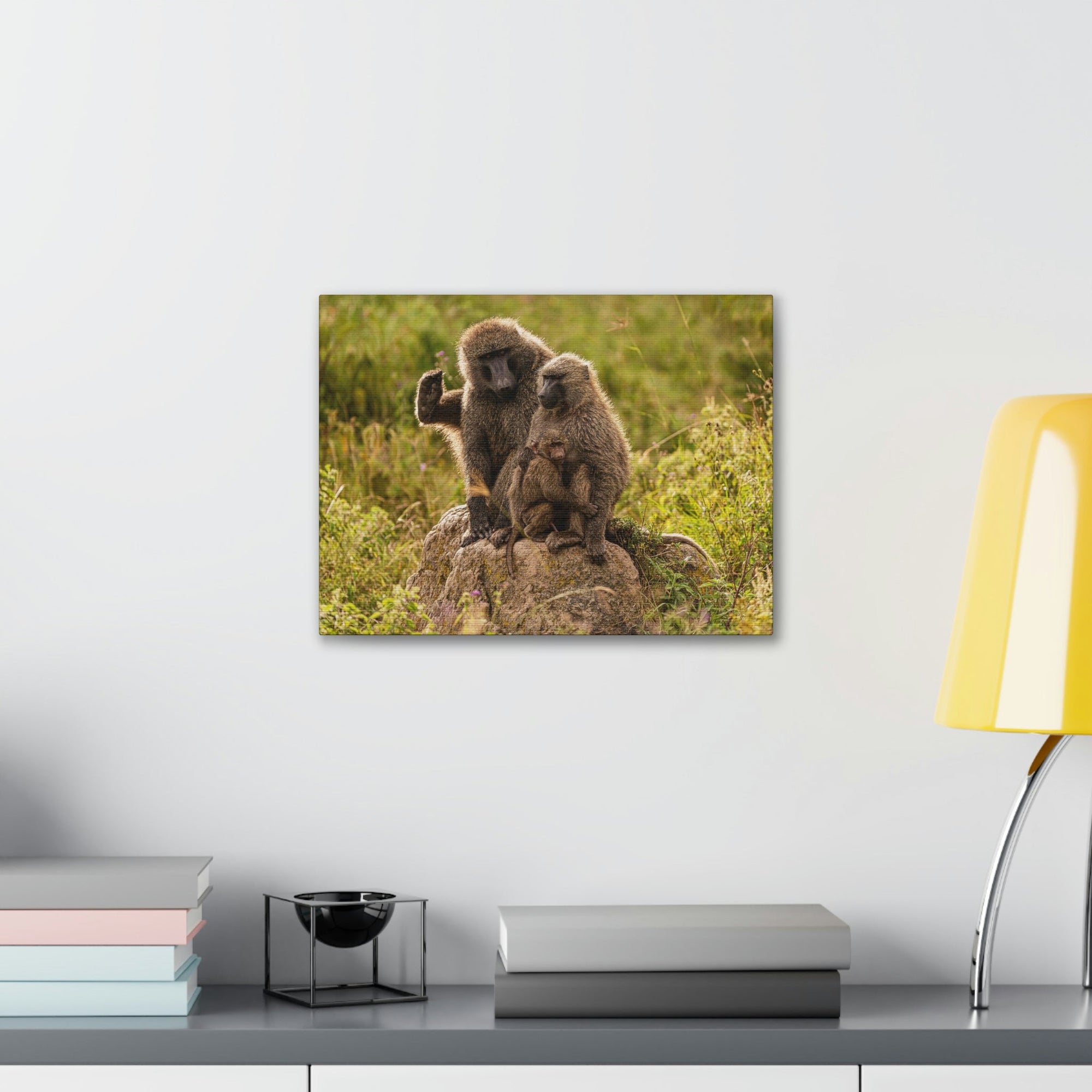 Scripture Walls Couple Baboon Couple Couple Baboon Troop Print Animal Wall Art Wildlife Canvas Prints Wall Art Ready to Hang Unframed-Express Your Love Gifts