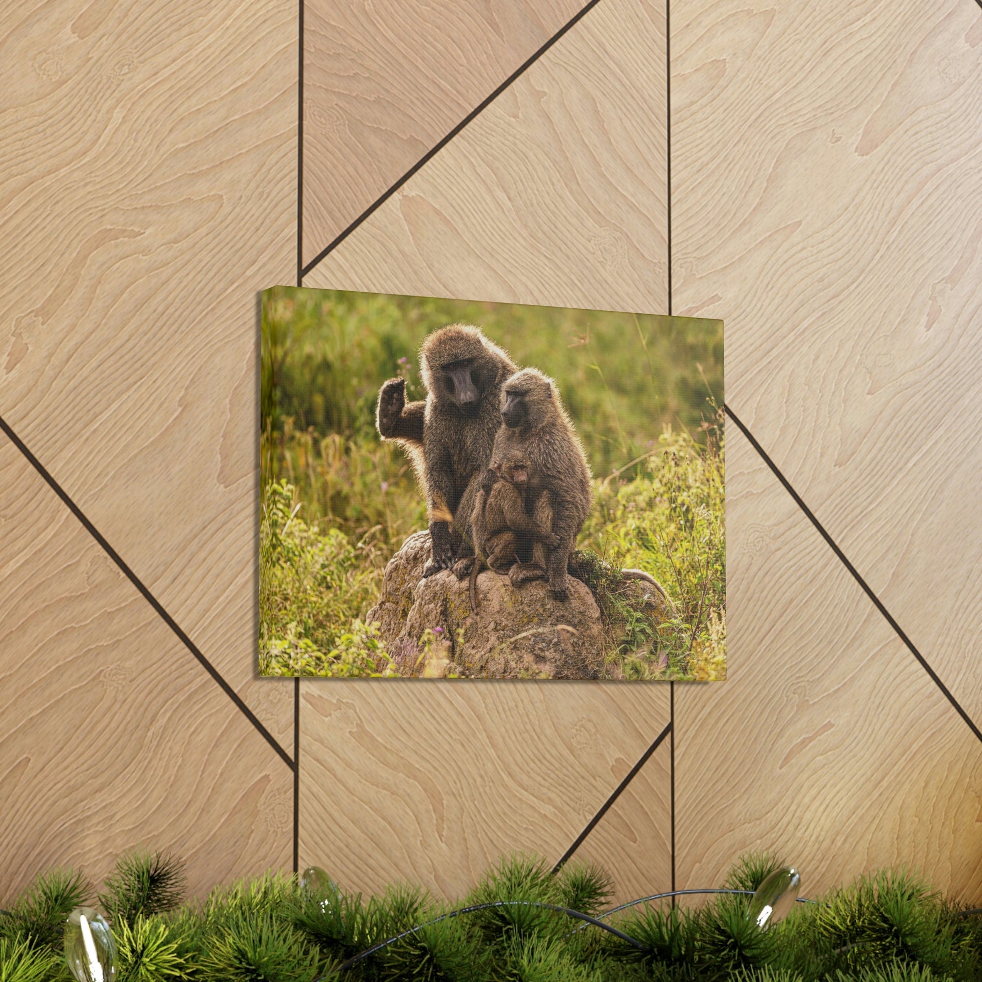 Scripture Walls Couple Baboon Couple Couple Baboon Troop Print Animal Wall Art Wildlife Canvas Prints Wall Art Ready to Hang Unframed-Express Your Love Gifts