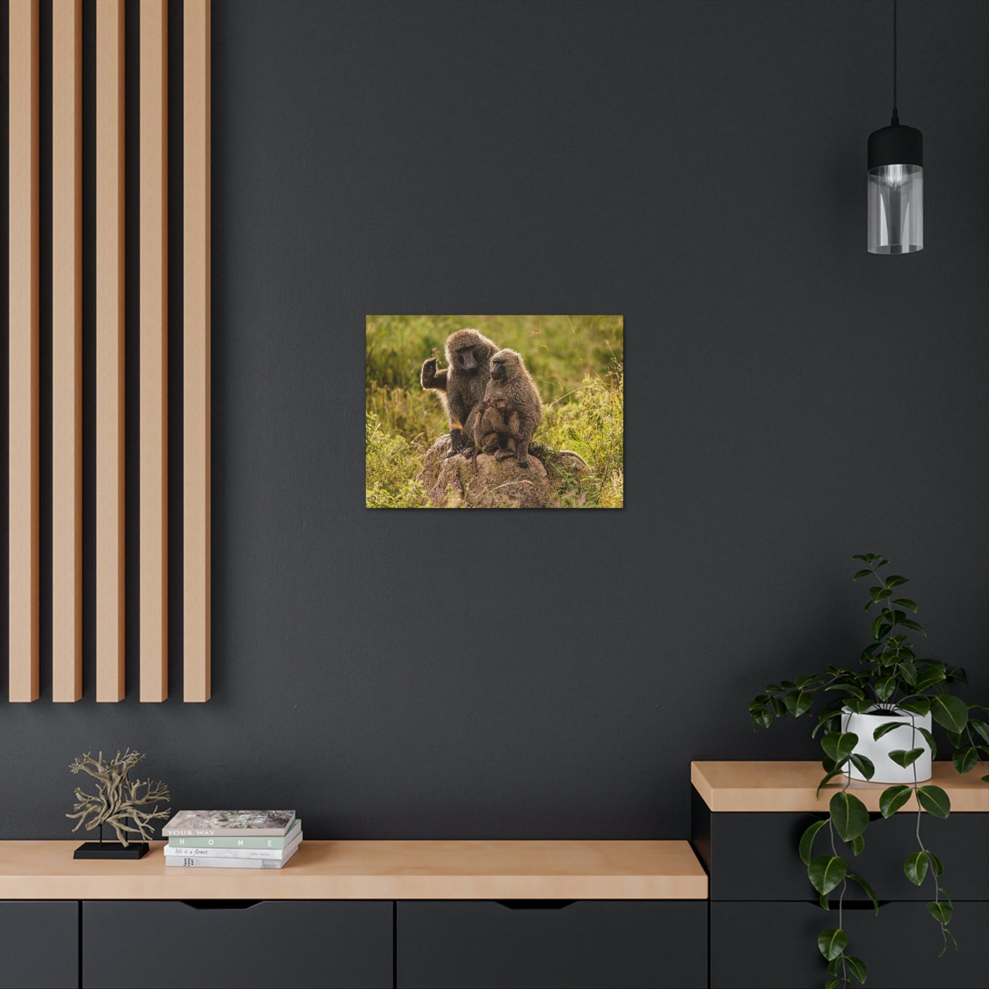 Scripture Walls Couple Baboon Couple Couple Baboon Troop Print Animal Wall Art Wildlife Canvas Prints Wall Art Ready to Hang Unframed-Express Your Love Gifts