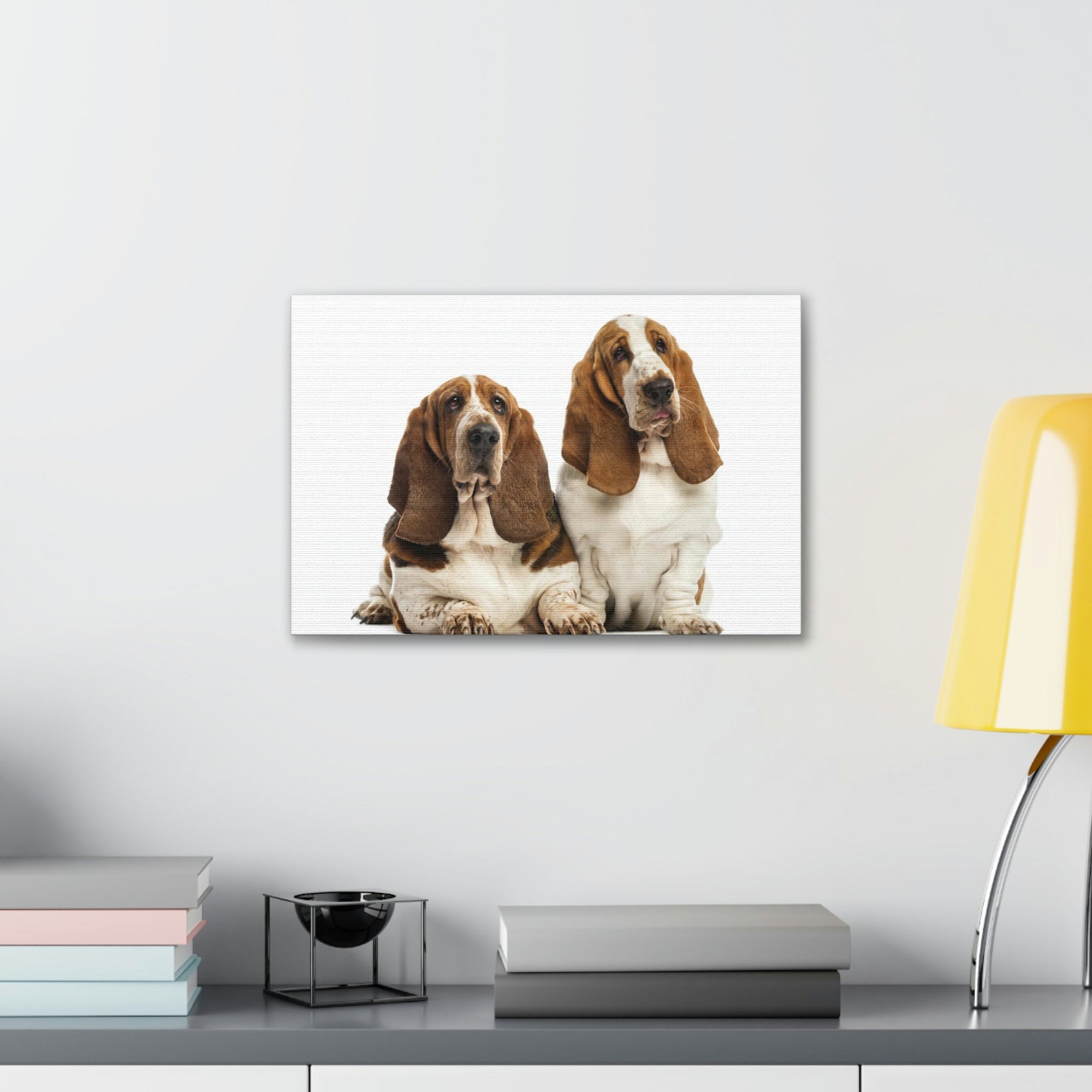 Scripture Walls Couple of Basset Hound Dogs Print Animal Wall Art Wildlife Canvas Prints Wall Art Ready to Hang Unframed-Express Your Love Gifts