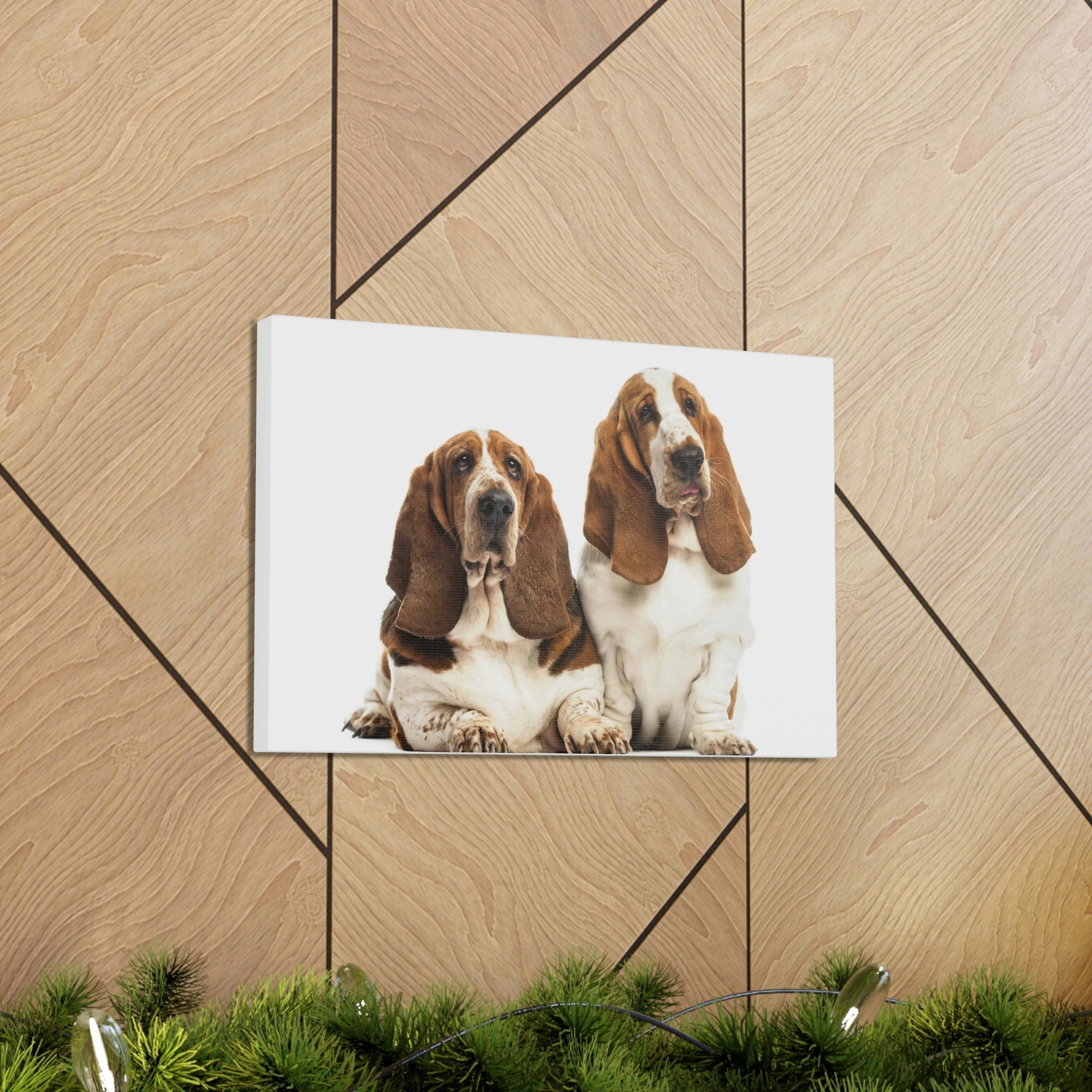 Scripture Walls Couple of Basset Hound Dogs Print Animal Wall Art Wildlife Canvas Prints Wall Art Ready to Hang Unframed-Express Your Love Gifts