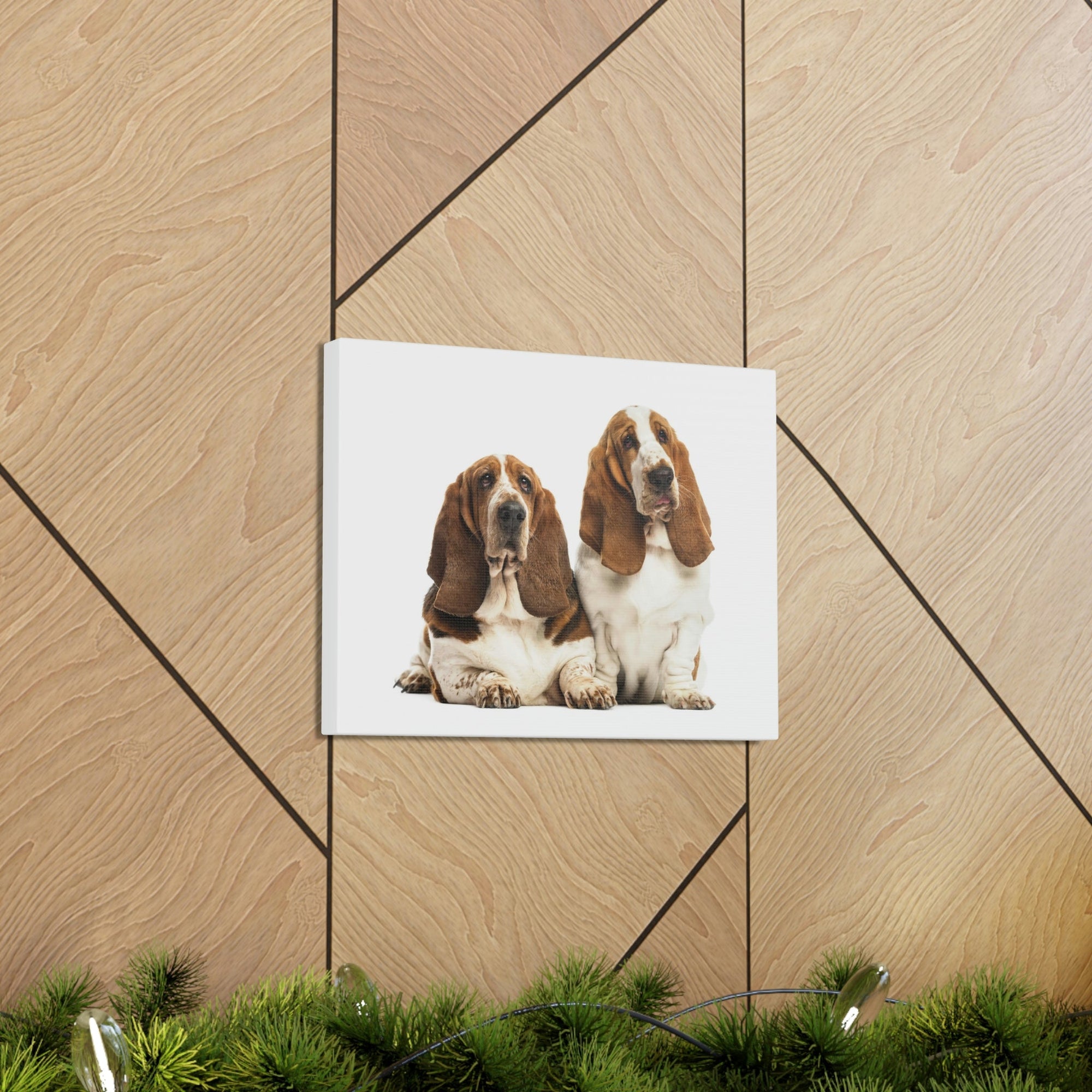 Scripture Walls Couple of Basset Hound Dogs Print Animal Wall Art Wildlife Canvas Prints Wall Art Ready to Hang Unframed-Express Your Love Gifts