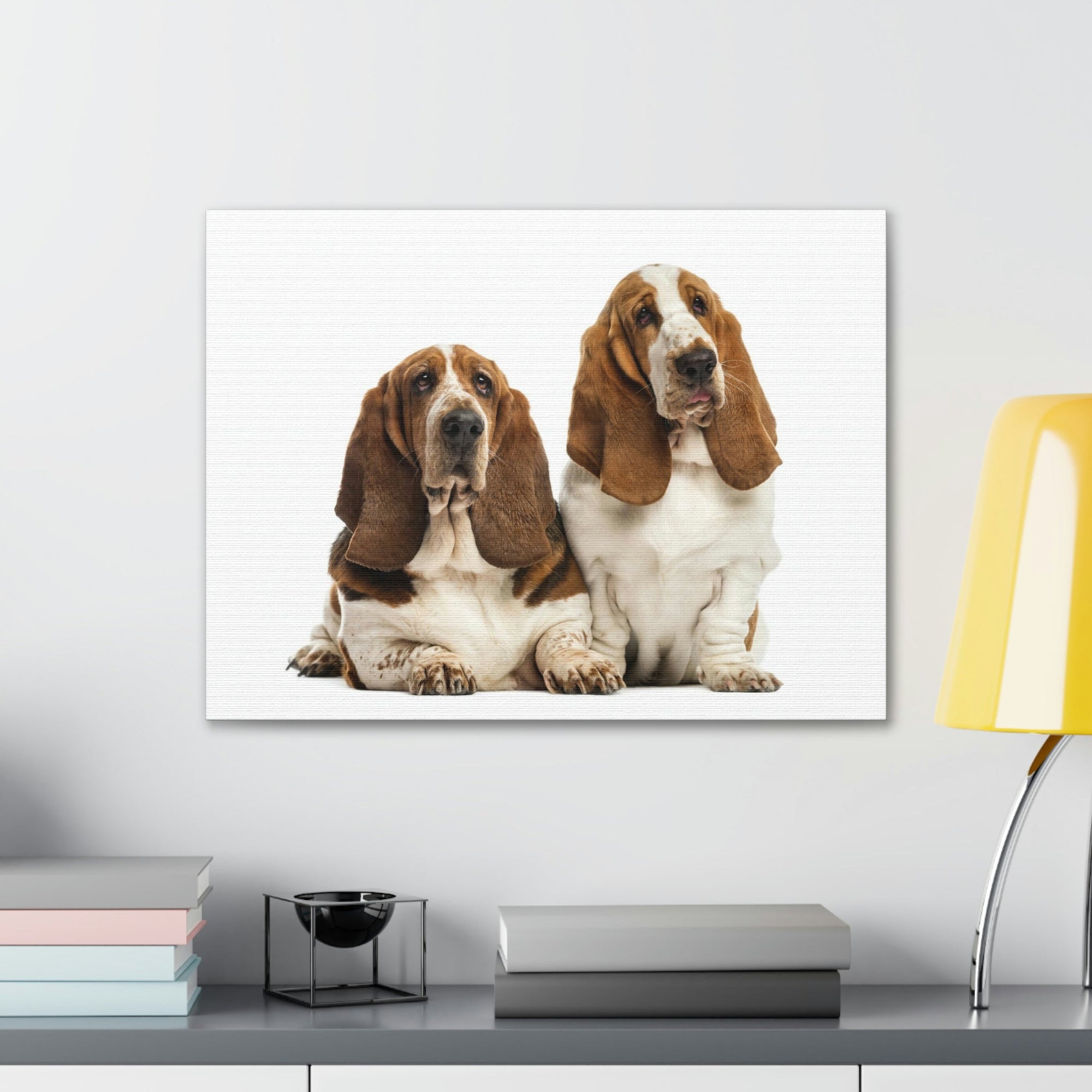 Scripture Walls Couple of Basset Hound Dogs Print Animal Wall Art Wildlife Canvas Prints Wall Art Ready to Hang Unframed-Express Your Love Gifts